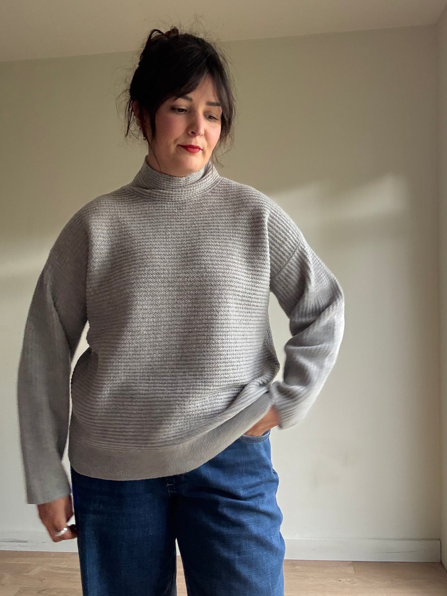 Folk High Neck Wool Jumper, L