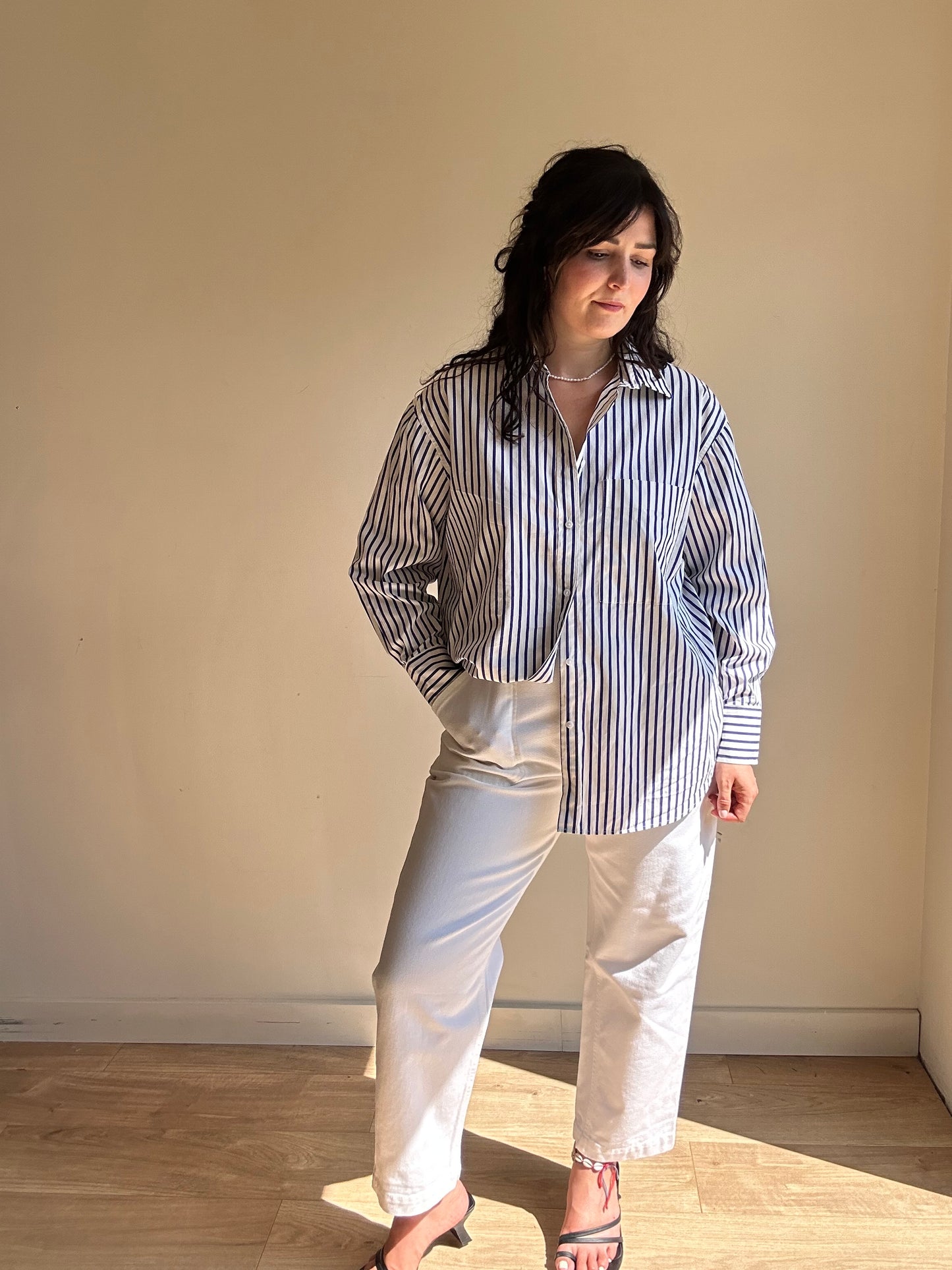 M&S Pure Cotton Stripe Shirt, 14