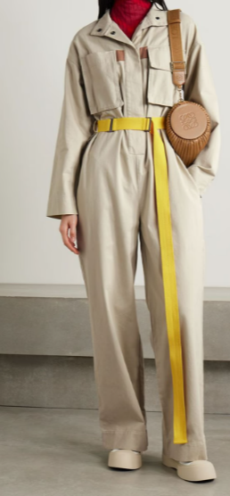 Roksanda X Barbour Grace belted cotton-twill jumpsuit, Large 12
