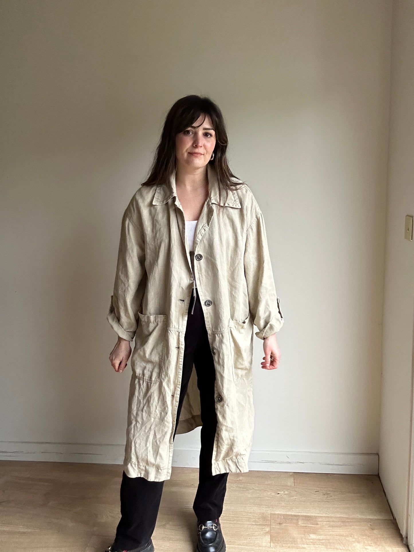 NEW Zara Linen Duster Coat - Sizs M/L