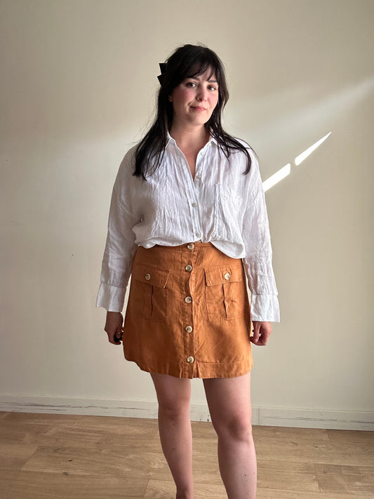 Whistles Linen Mini Skirt, 12