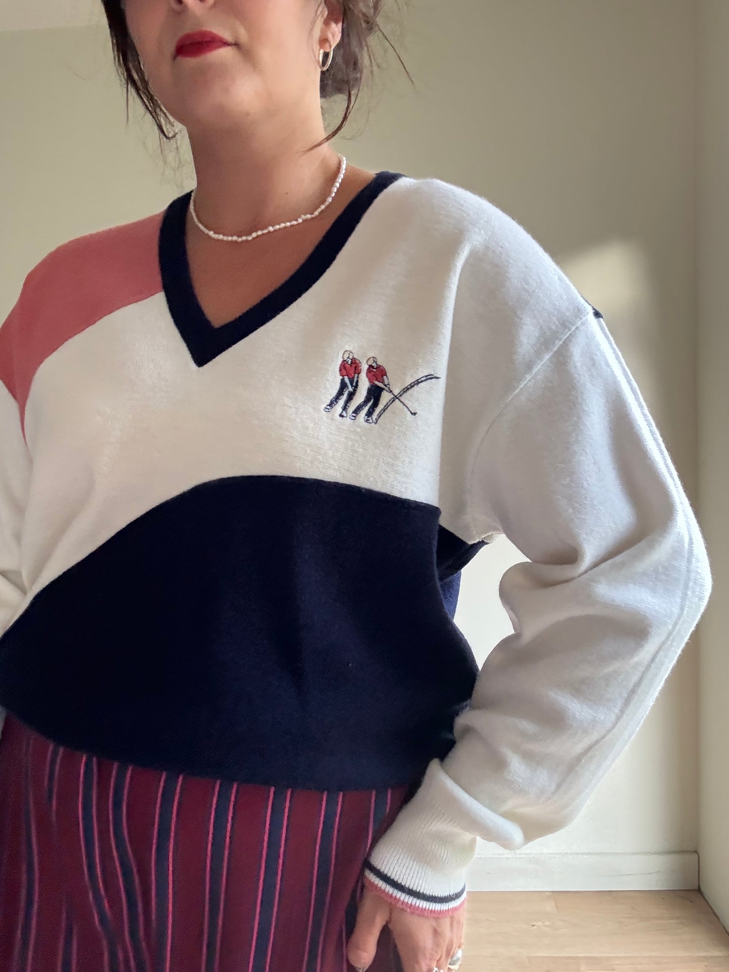 Vintage Wool Mix Golf Jumper, M