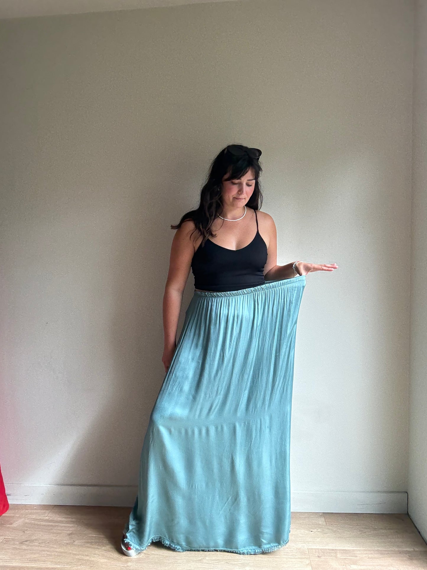 NEW Silk Mix Maxi Skirt, L/XL