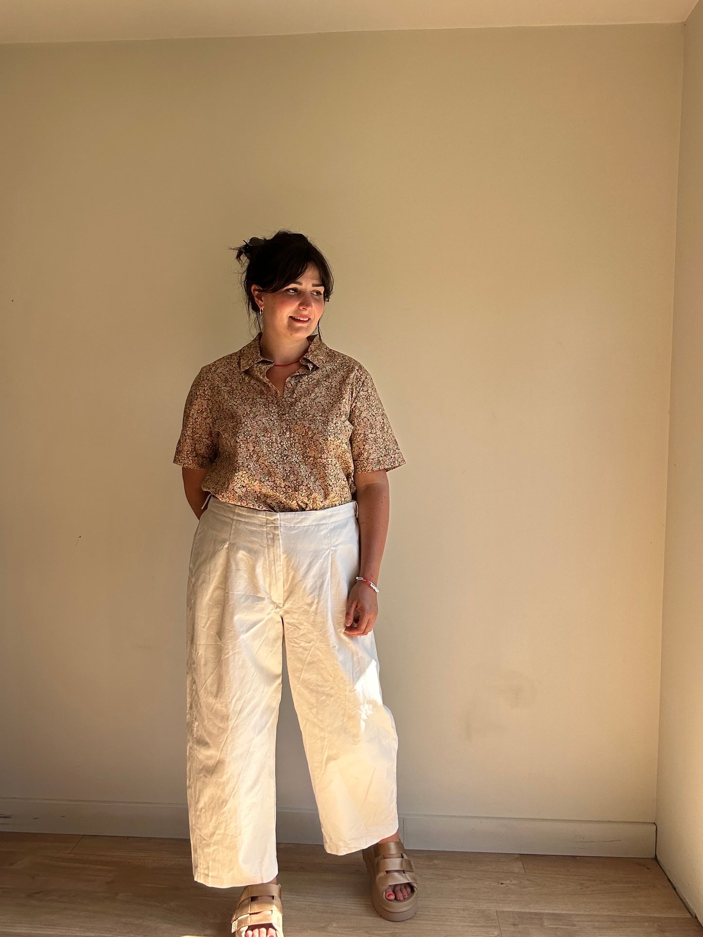 M&S Barrel Leg Cotton Trousers, 18