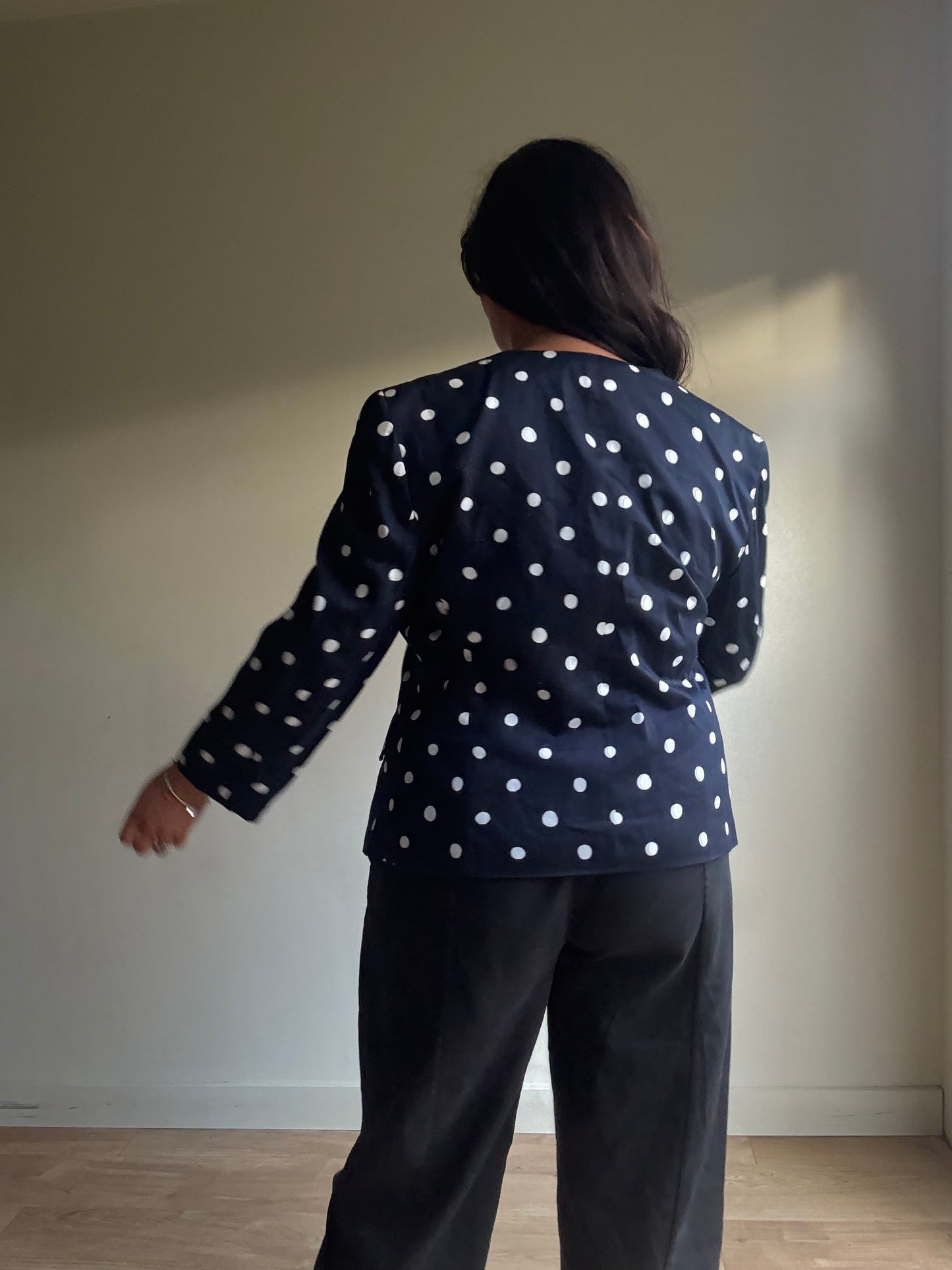 Louis Féraud Vintage French Polka Dot Blazer, XL