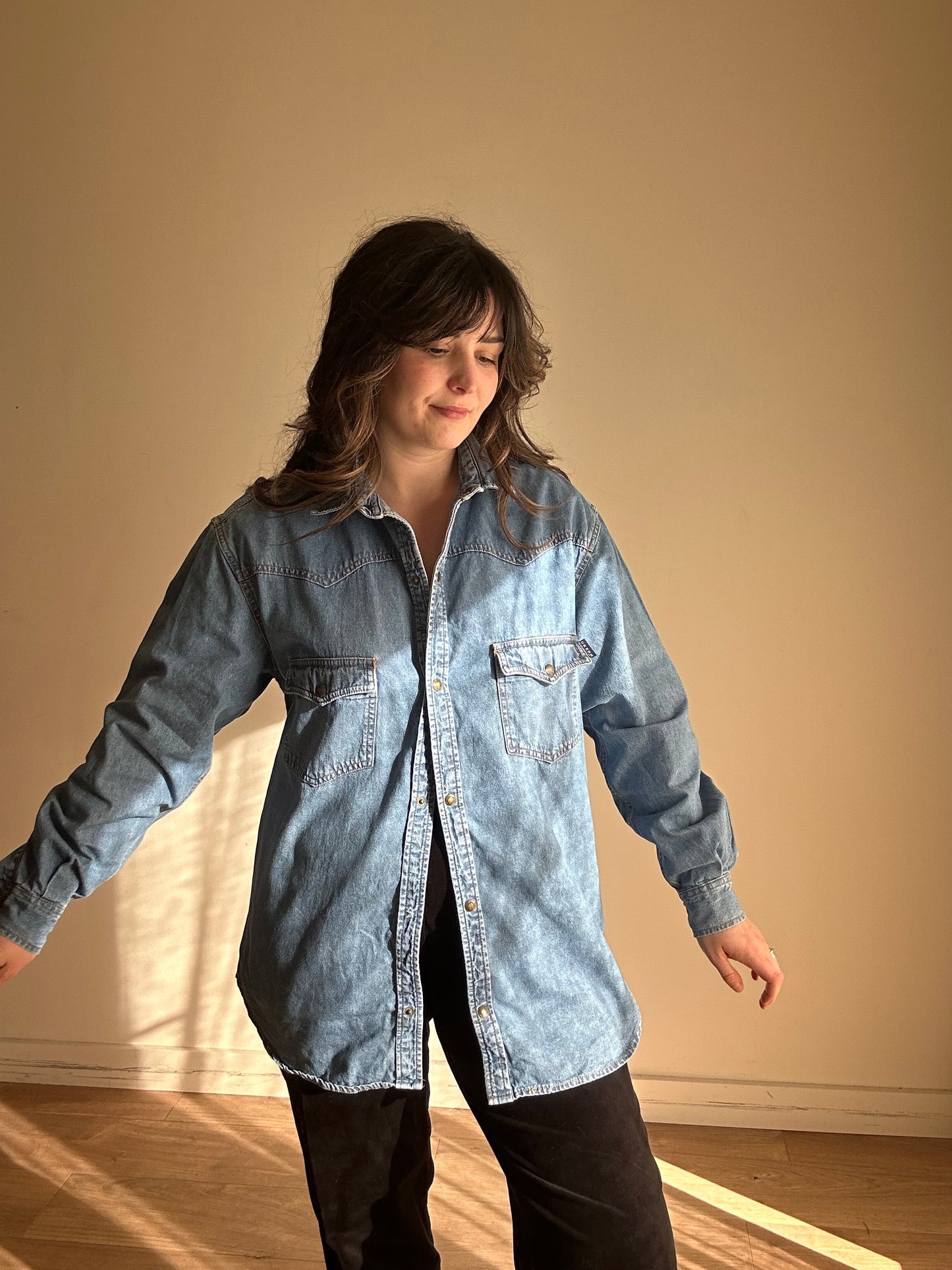 Vintage Western Denim Shirt, M
