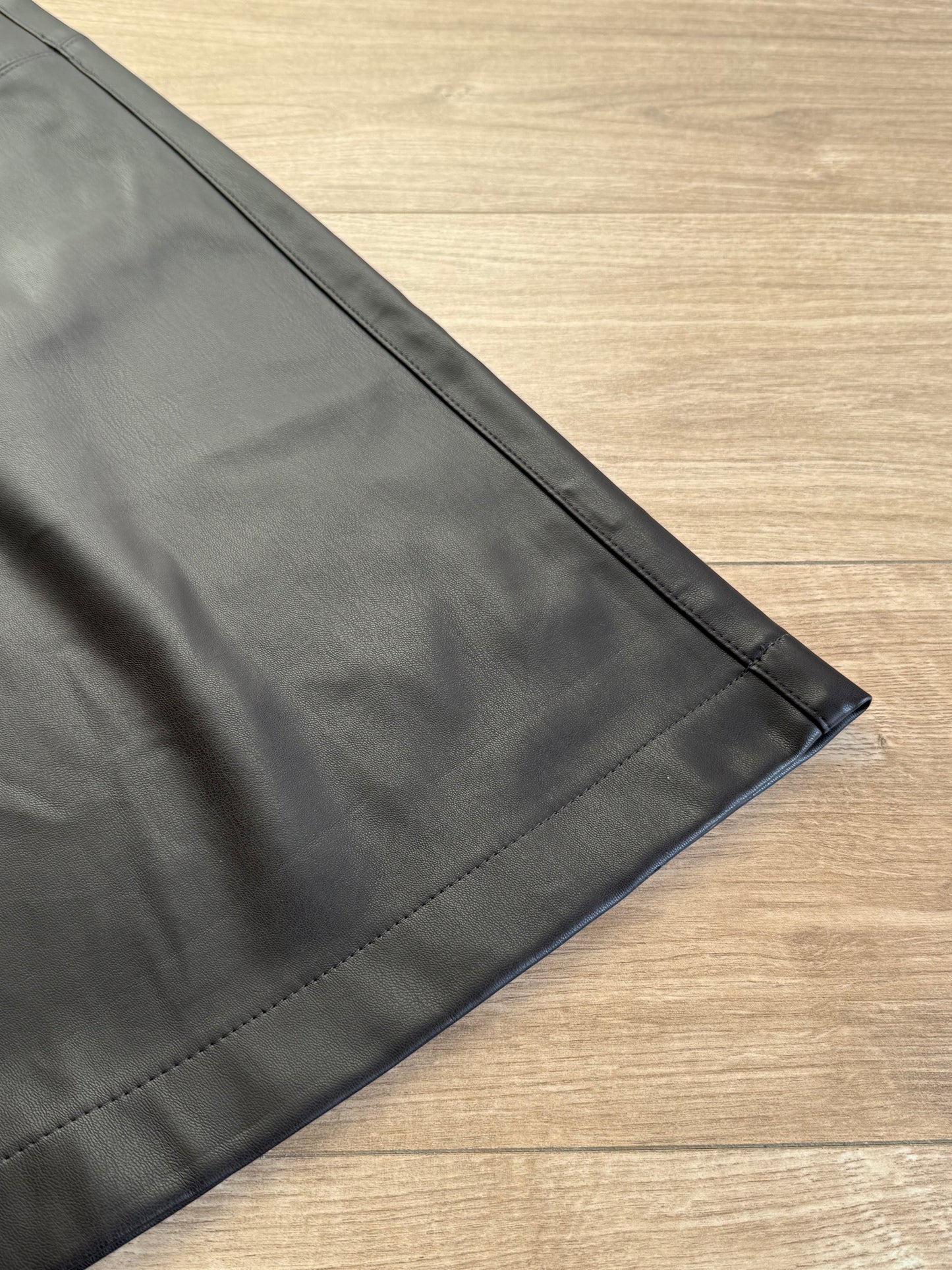 Brown M&S Faux Leather A-Line Skirt, 8