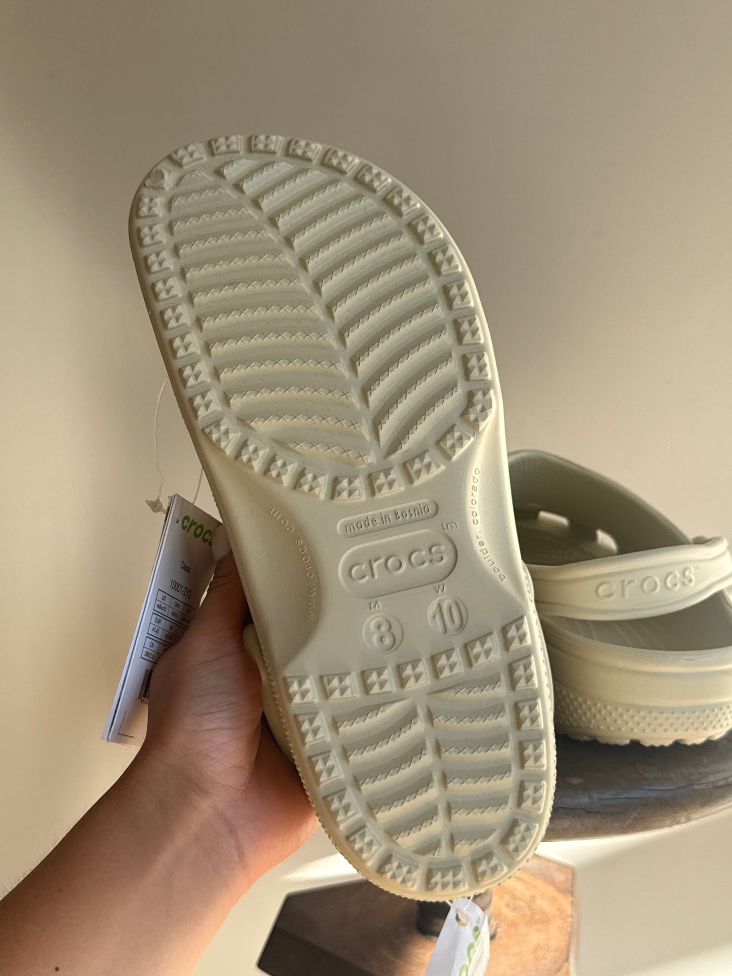 NEW Crocs in Bone / Off-White, Size UK 8
