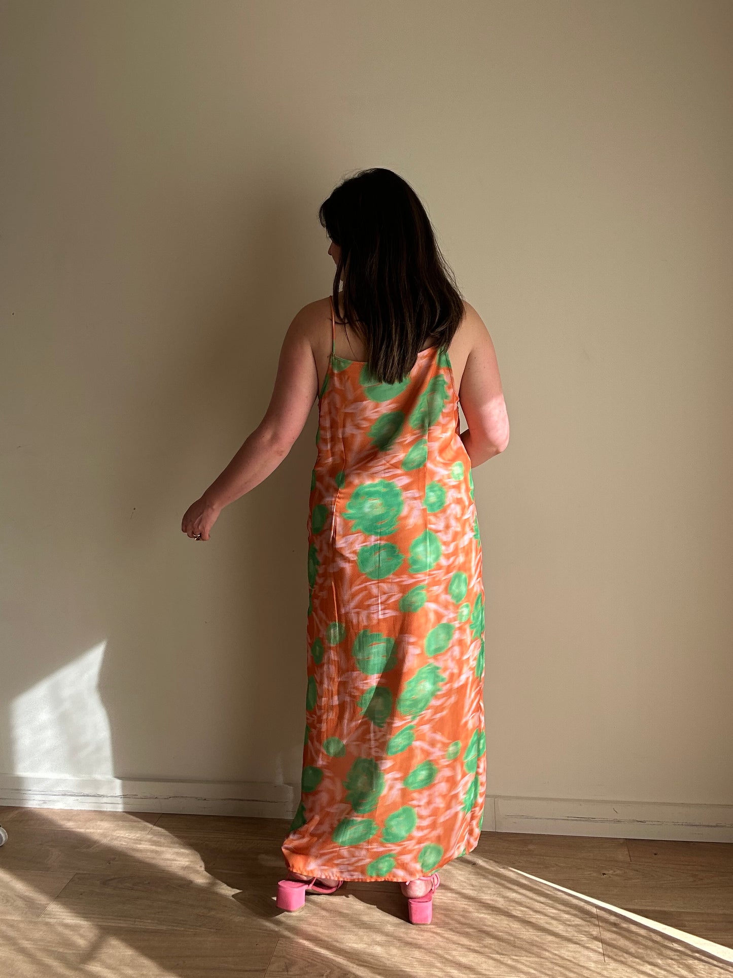 Ganni Crepe Printed Midi Dress, 42