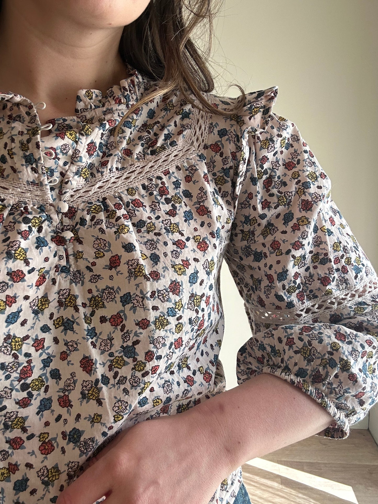 Wyse Floral Frill Blouse, 10
