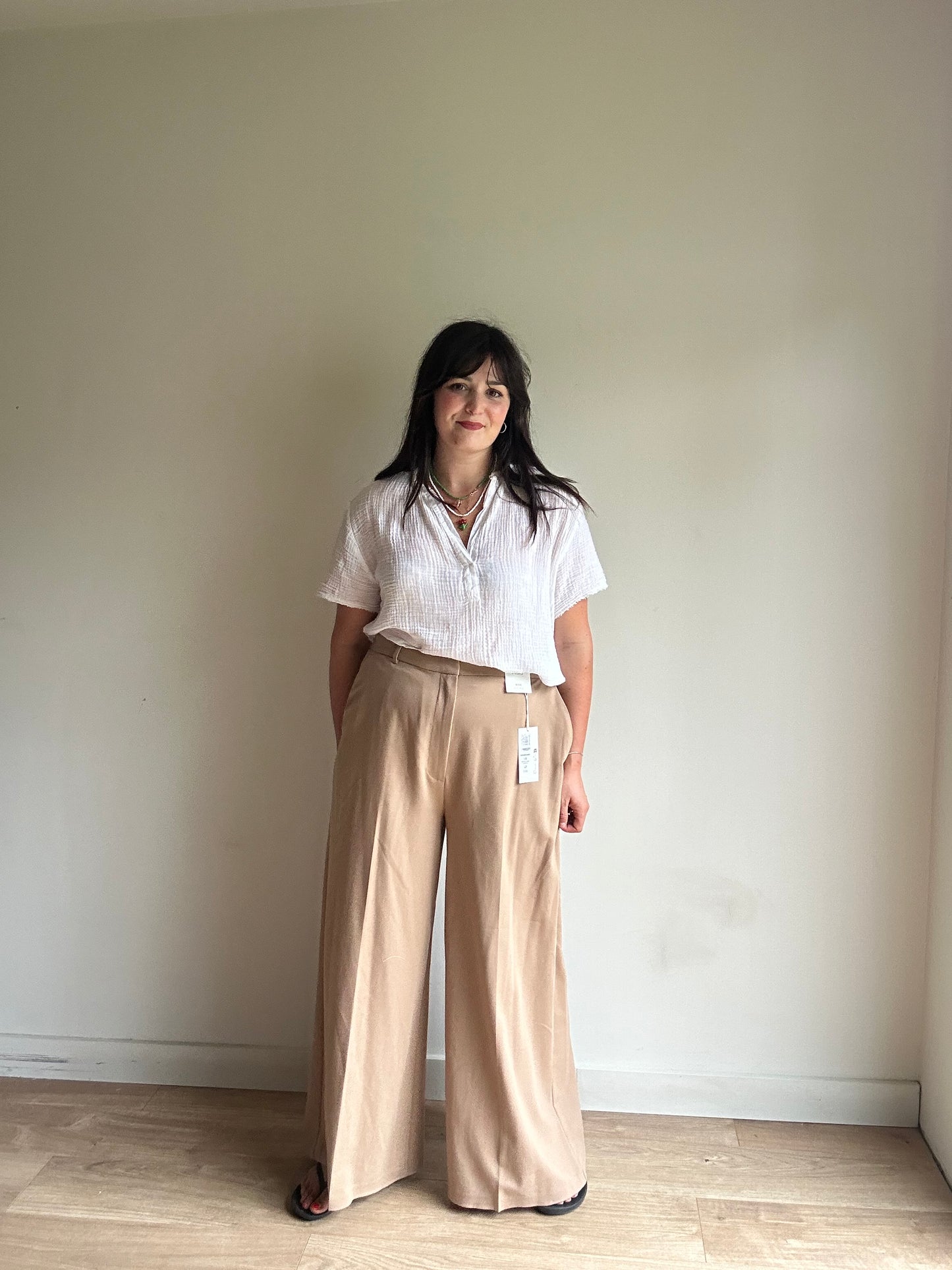 M&S NEW Wide High Rise Trousers, 18