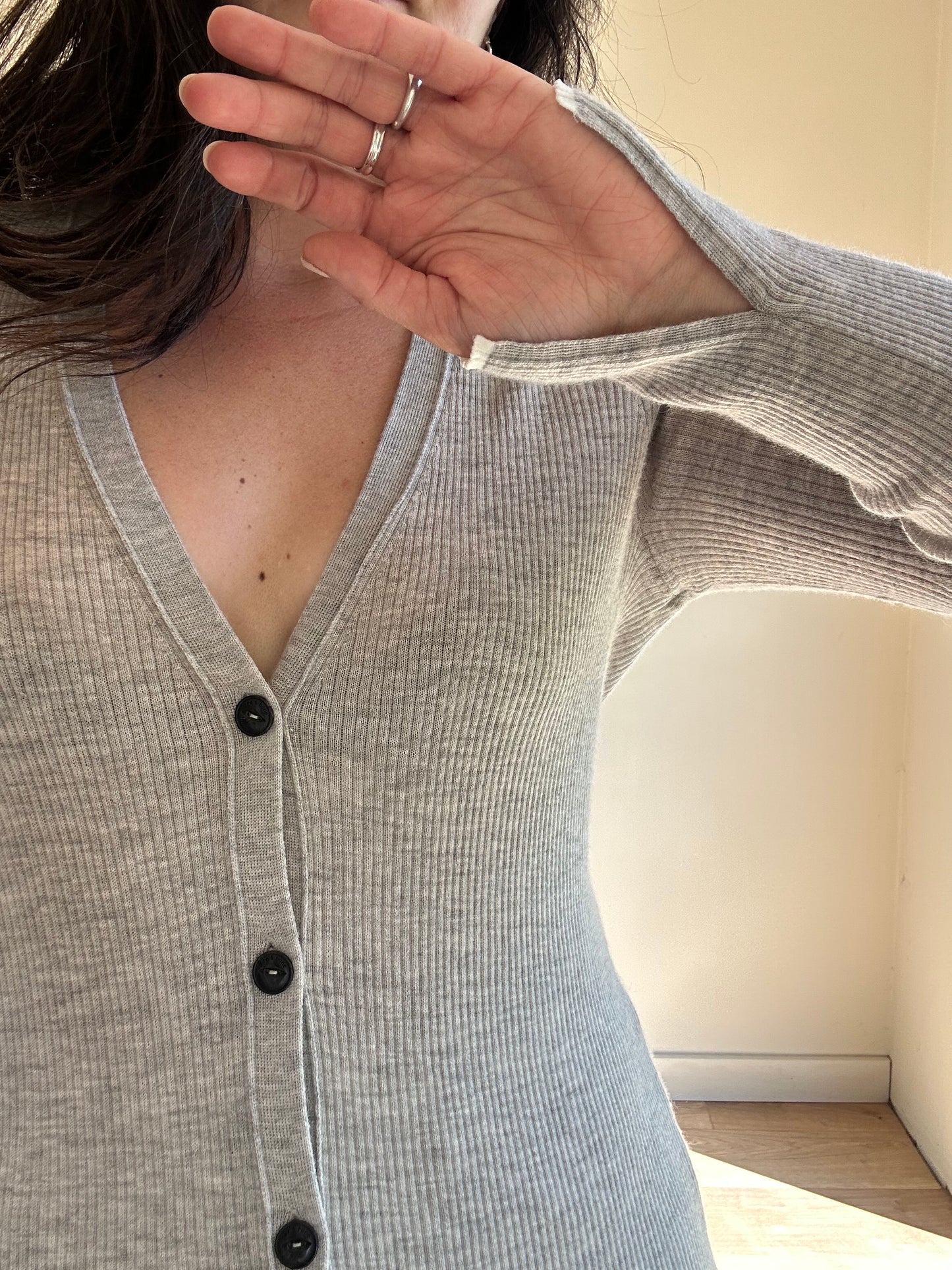 Rag & Bone Pure Cashmere Ribbed Cardigan, M