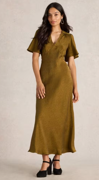 White Stuff Darcy Bias Midi Dress, 16R
