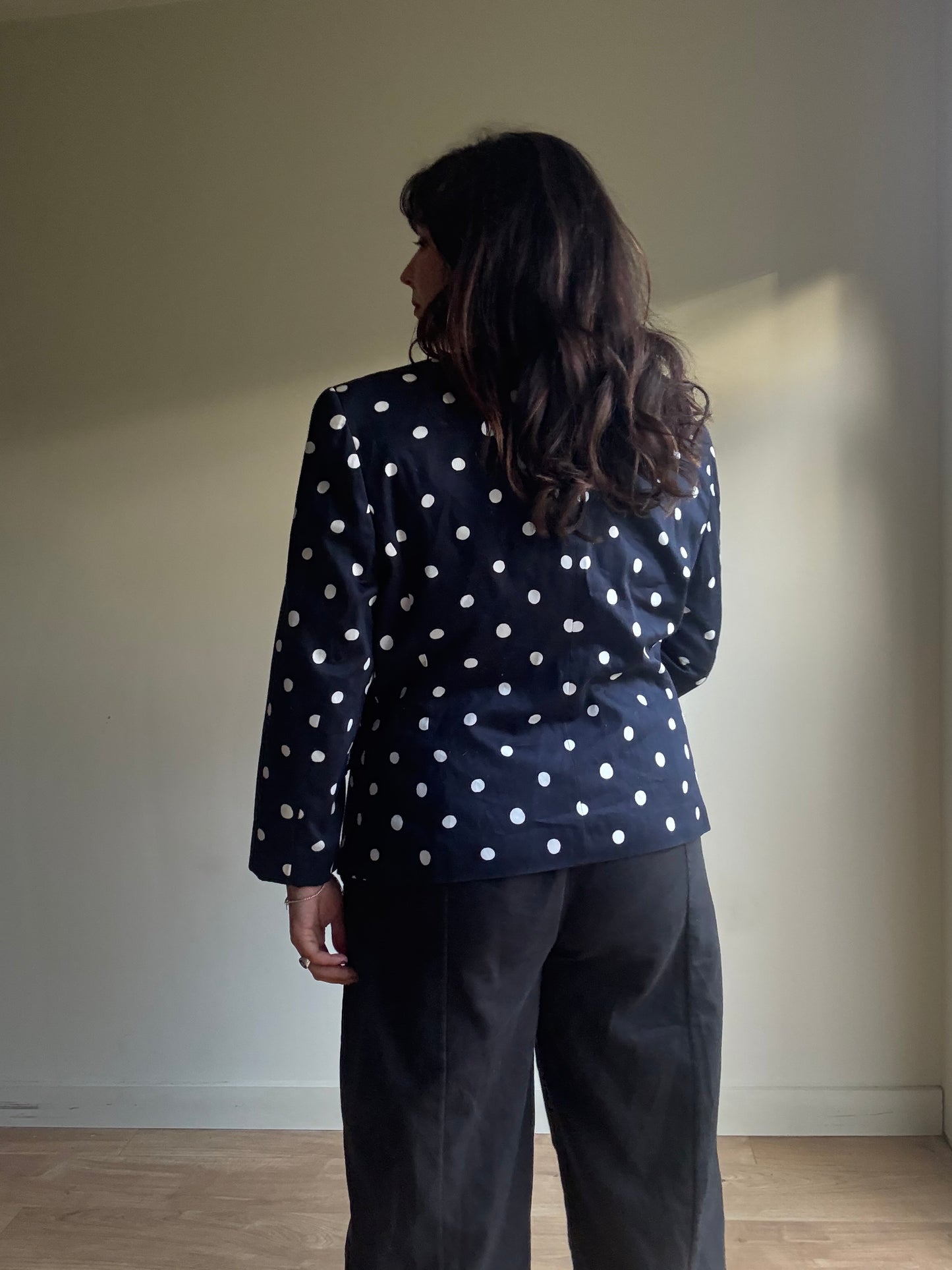 Louis Féraud Vintage French Polka Dot Blazer, XL