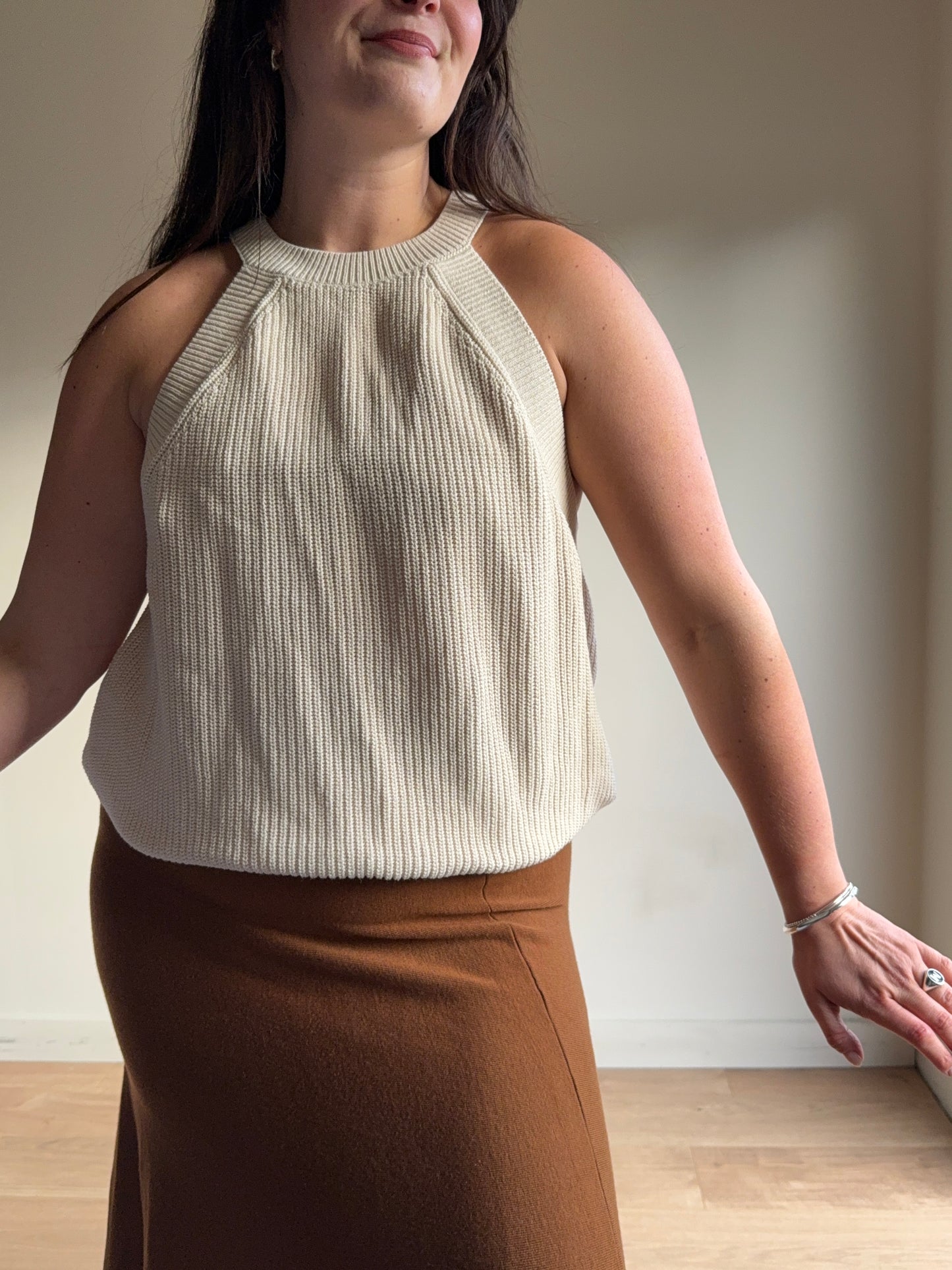 Selected Femme Racer Knit Vest, XL