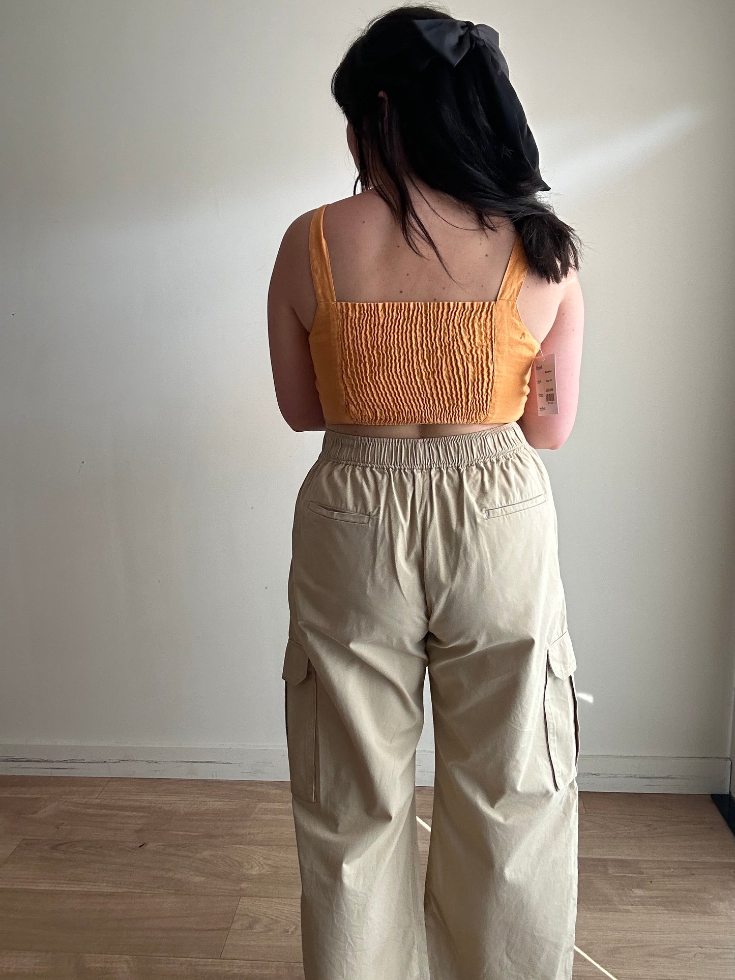 Bershka Linen Cropped Top, M