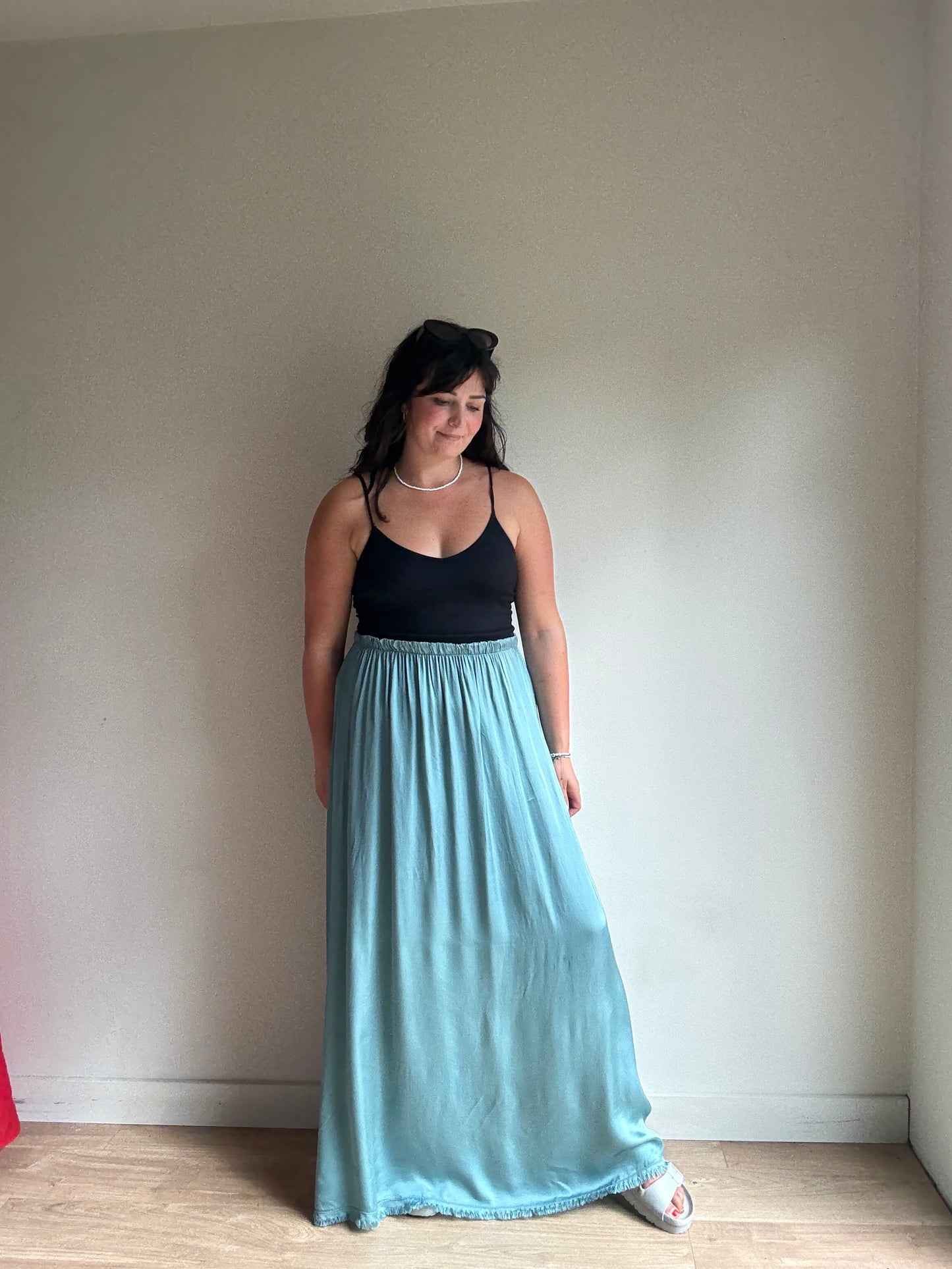 NEW Silk Mix Maxi Skirt, L/XL