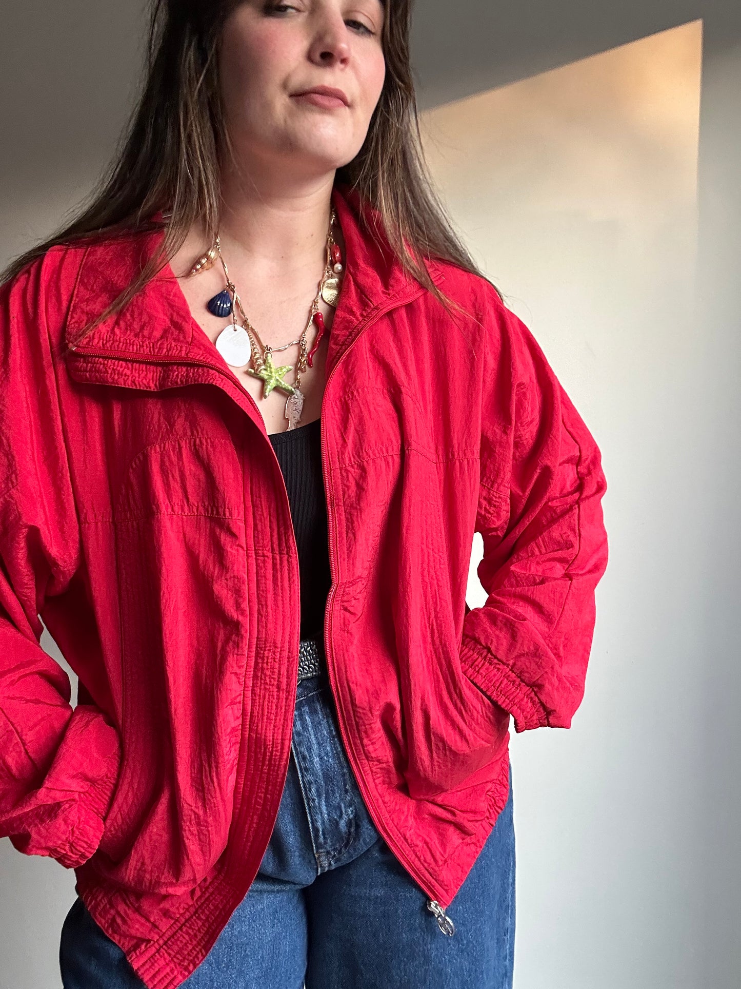 Vintage Lavon Shell Bomber Jacket, L