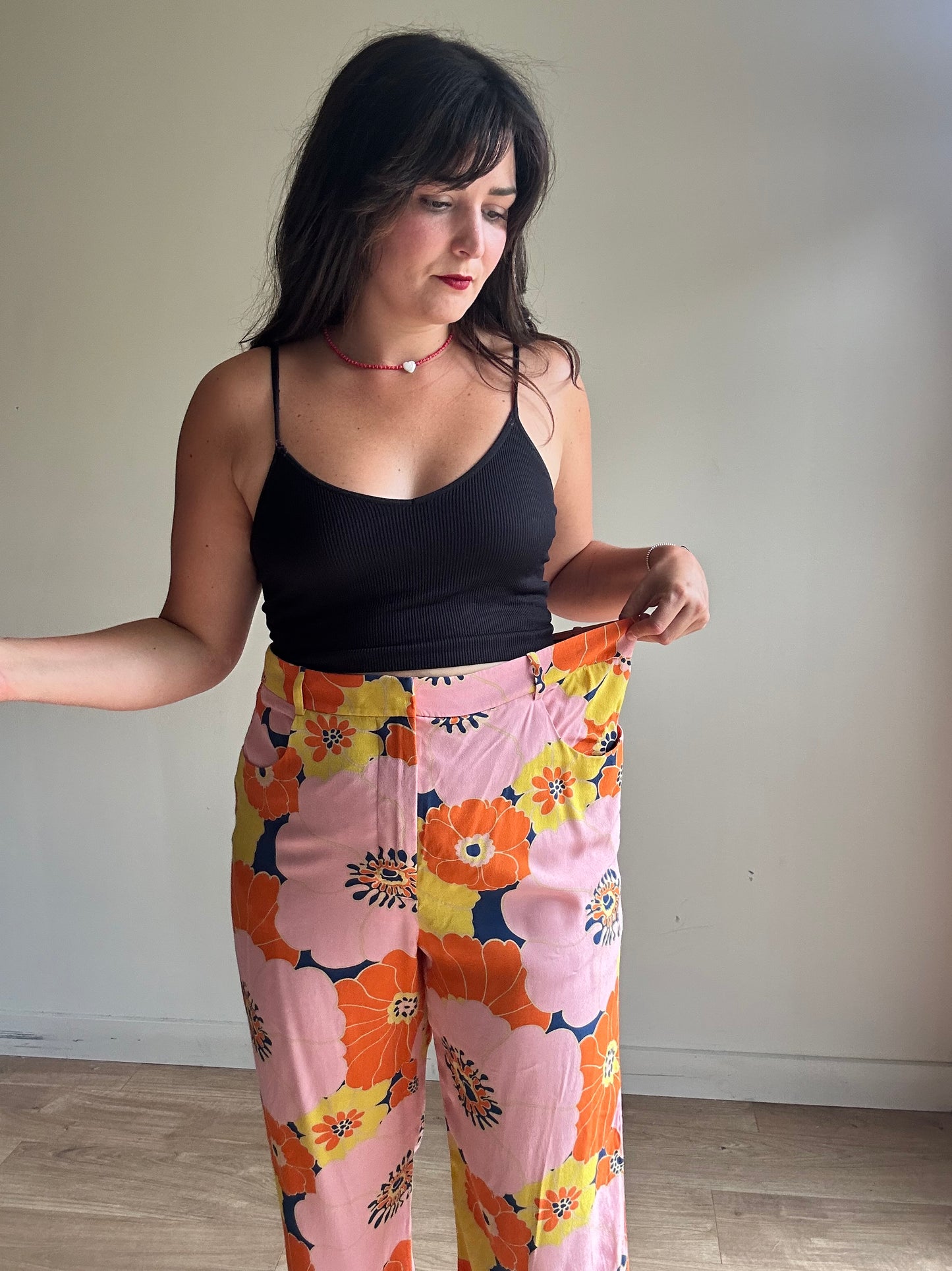 Zara Printed Wide Leg Trousers, XXL