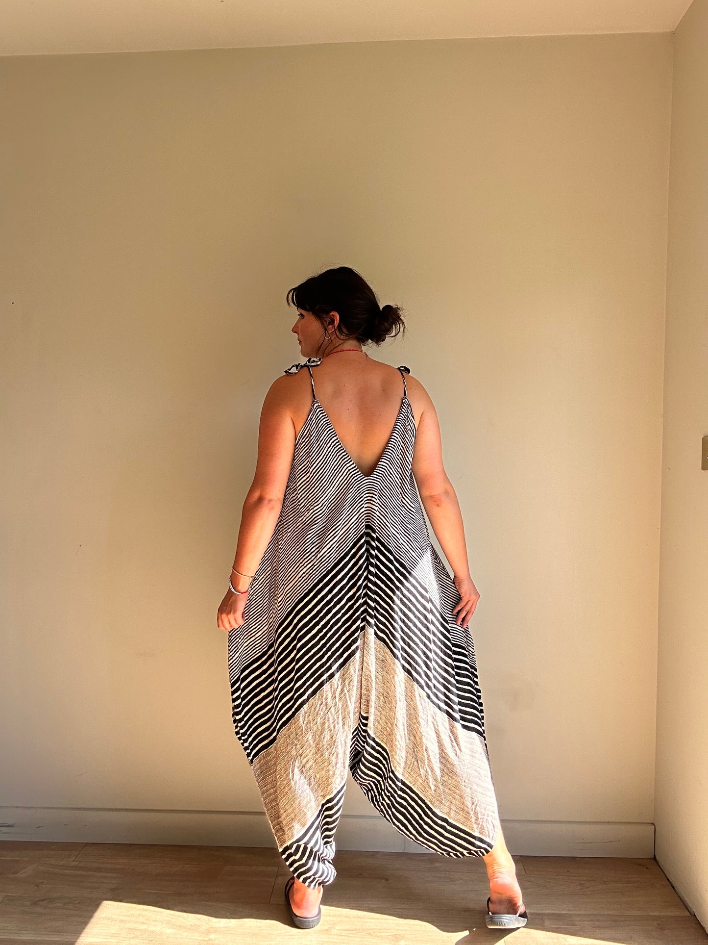 Tie Up Hareem Jumpsuit, One Size