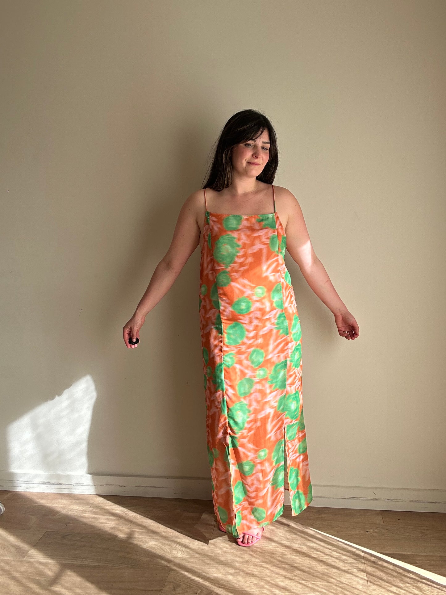 Ganni Crepe Printed Midi Dress, 42