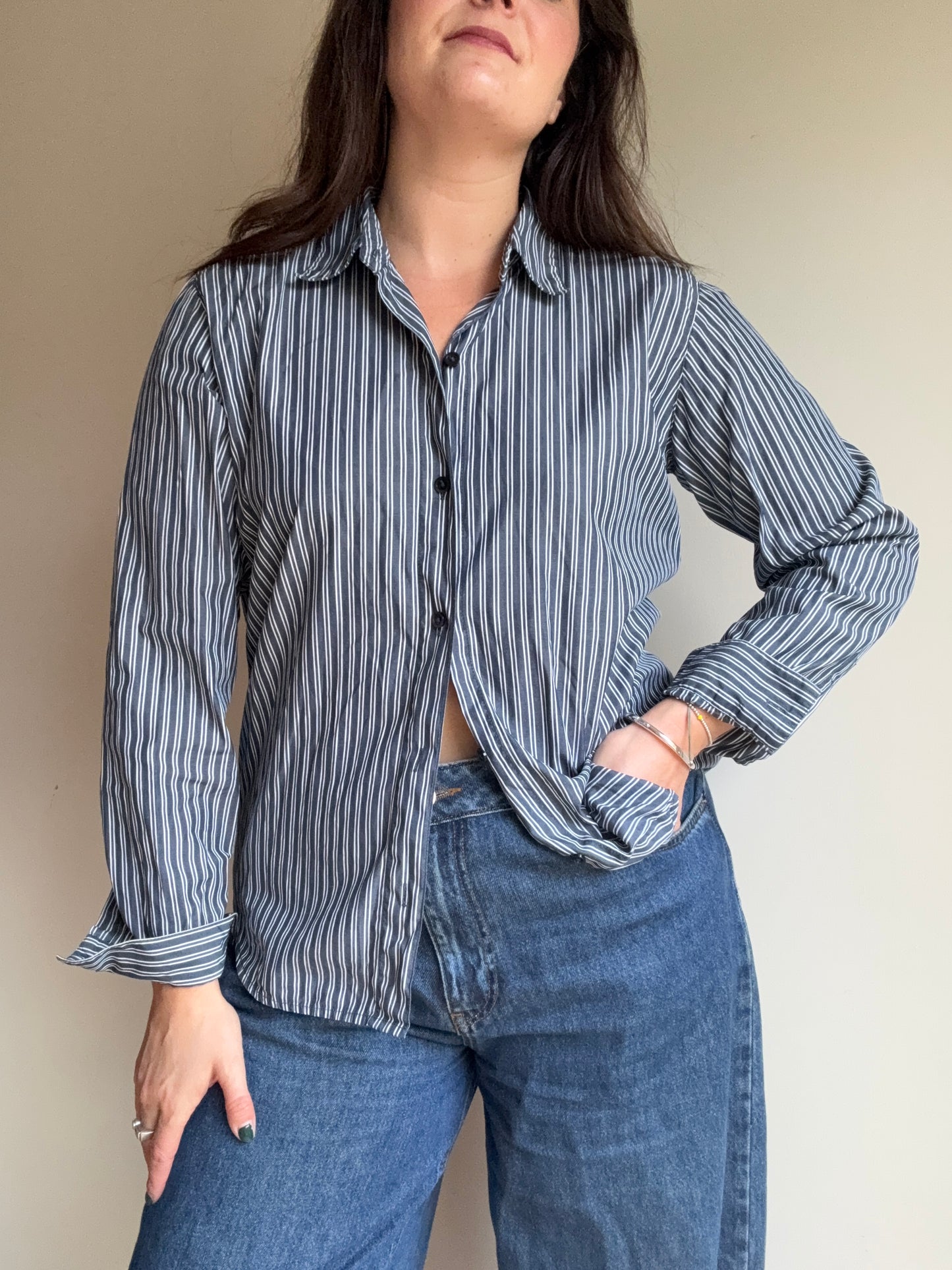 Liz Claiborne Vintage Stripe Shirt, M
