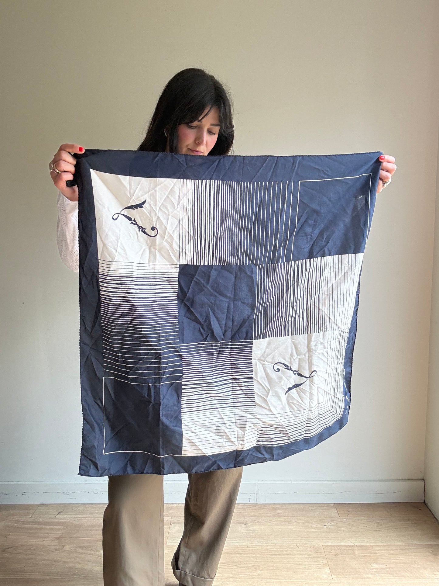 Vintage Leonardi 1970's Handkerchief Scarf, 30 x 30