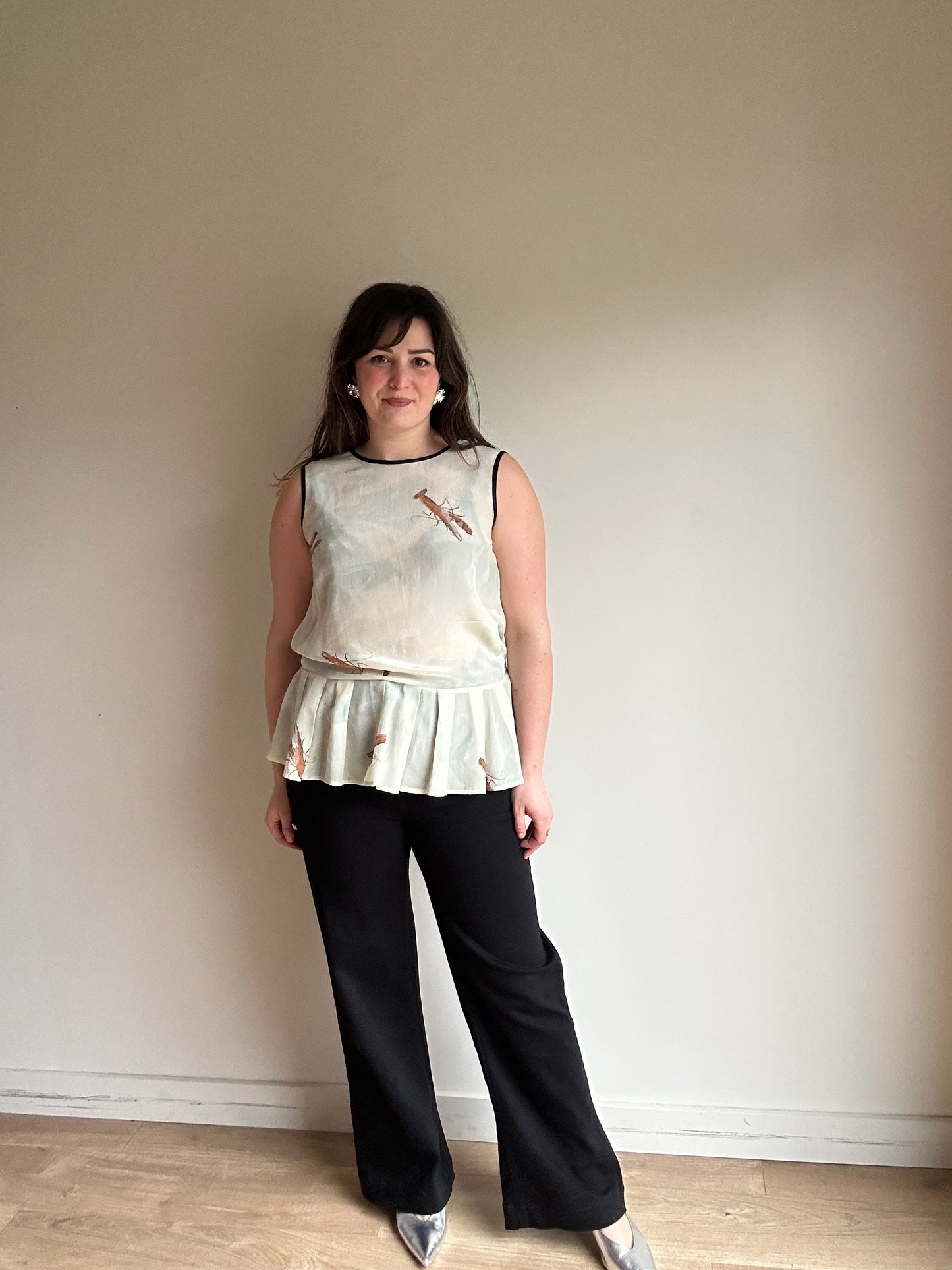 Antipodium Pure Silk Lobster Print Top, 12