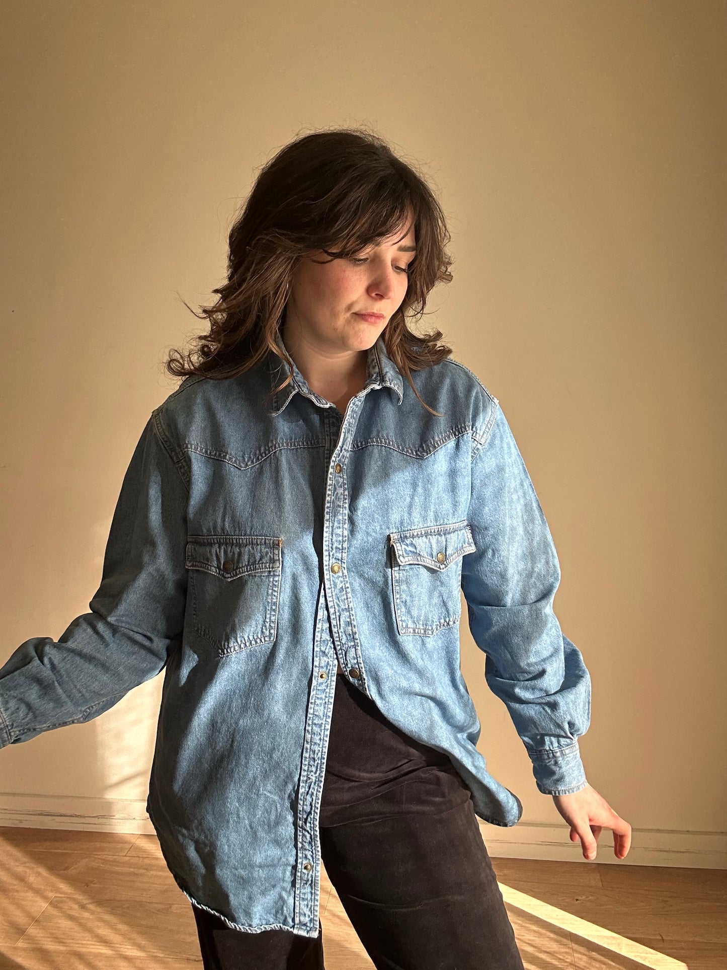 Vintage Western Denim Shirt, M