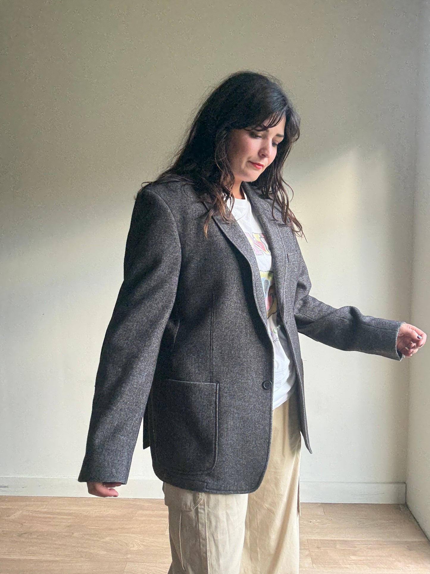 Vintage Wool Mix Blazer, L