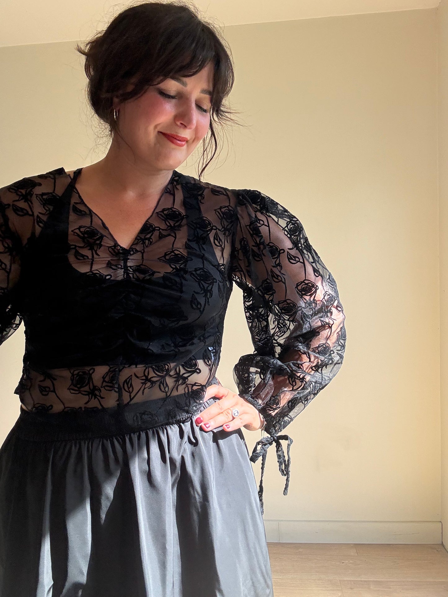 House of Sunny Mesh Rose Blouse, 14