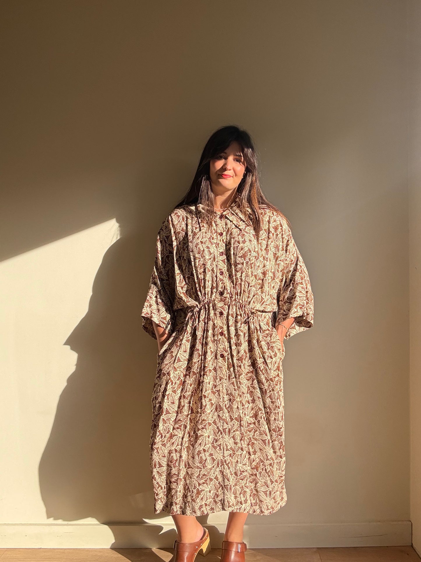 Toast Printed Midi Shirt Dress, L-XL