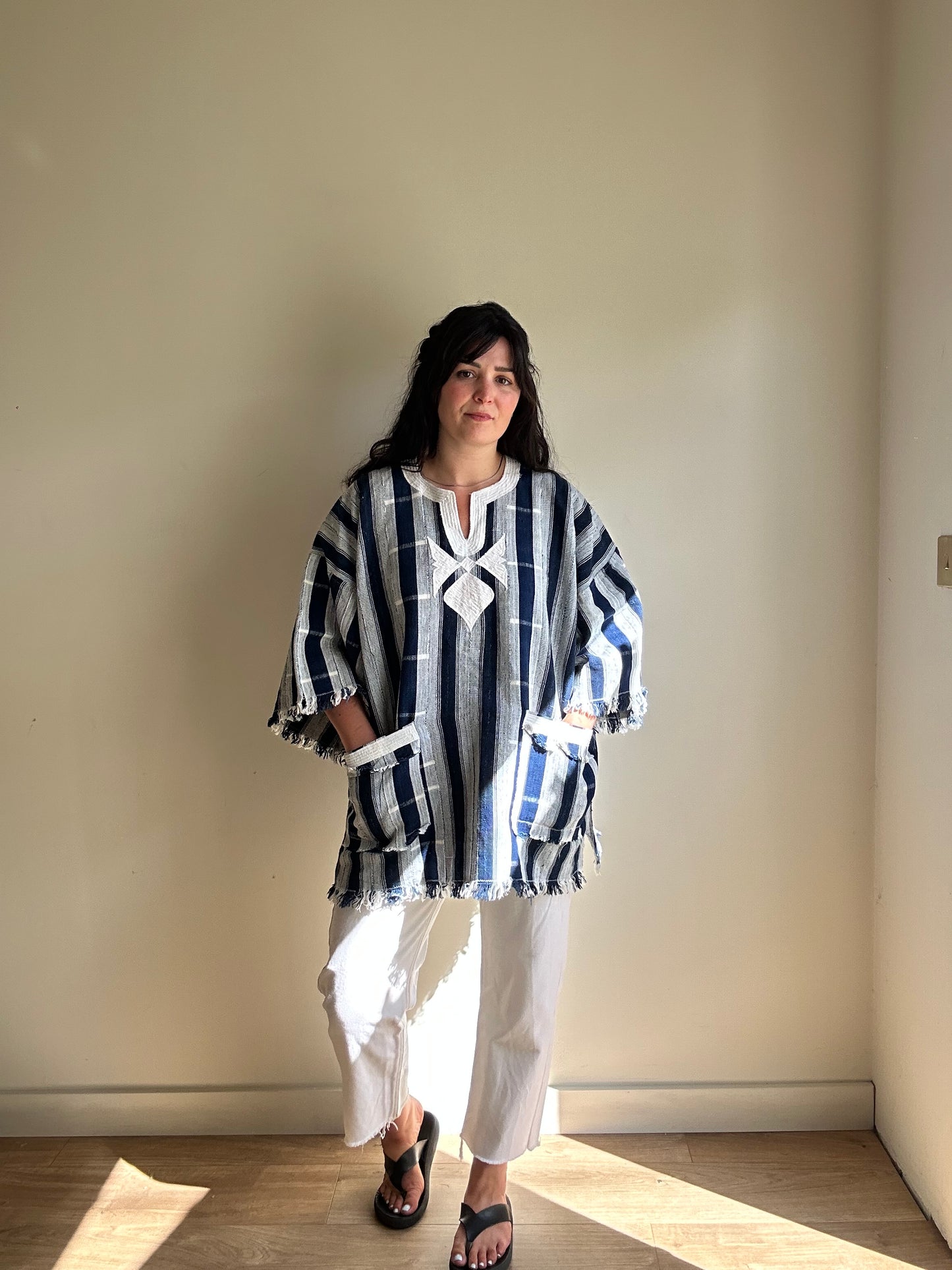 Authentic Kenyan Stripe Cotton Top, One Size
