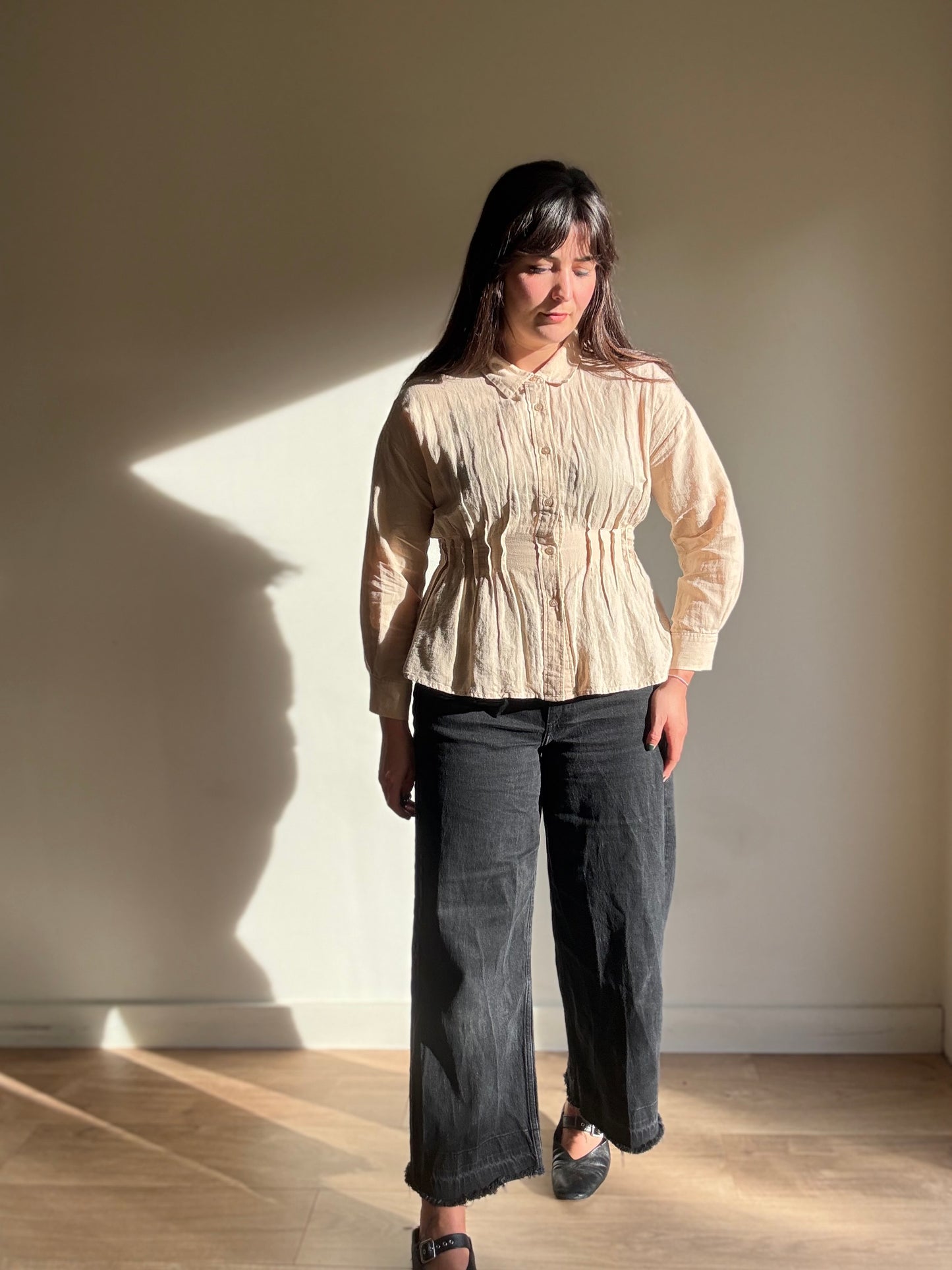 Japanese Gathered Waist Shirt, S