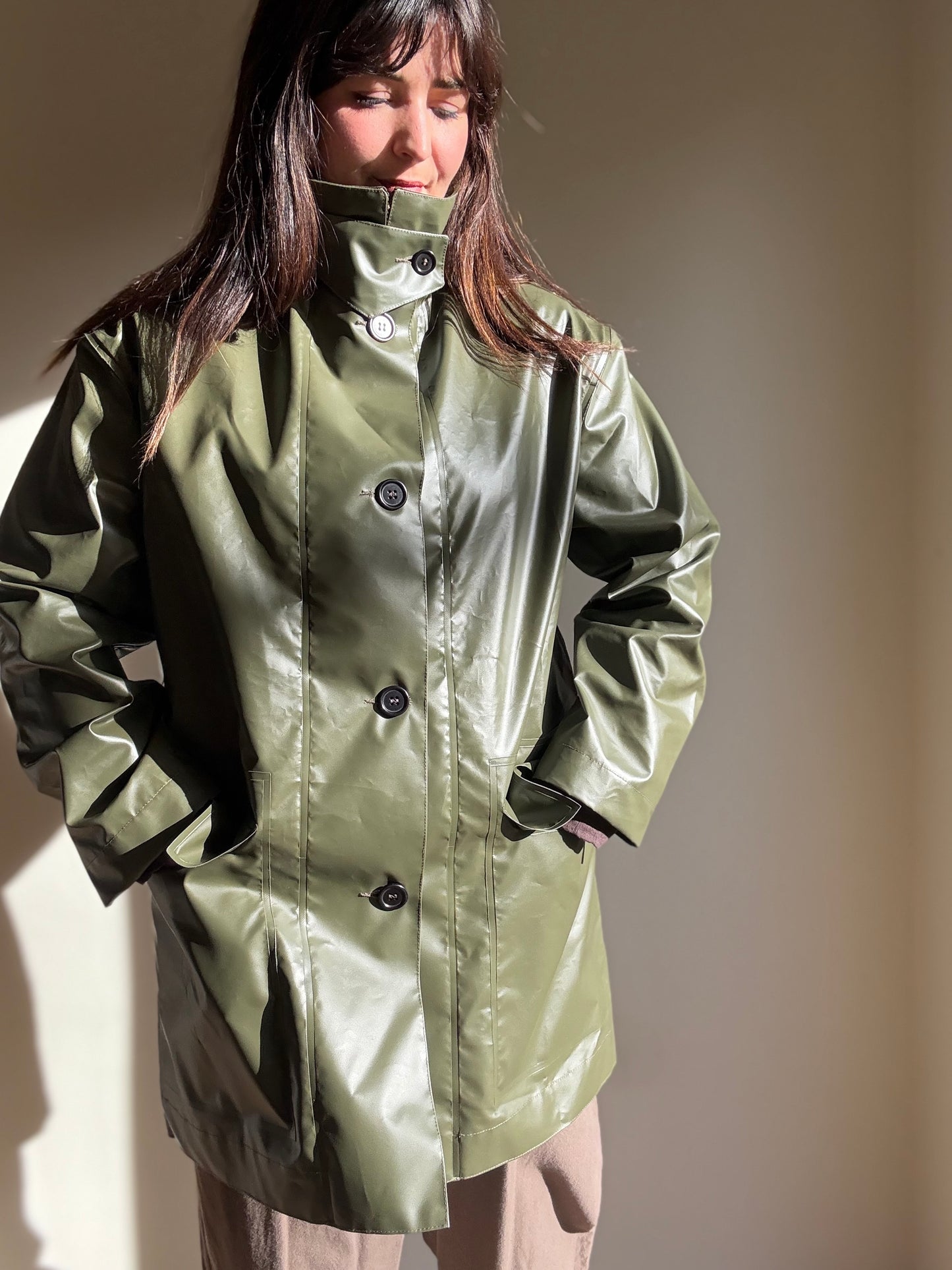 Margaret Howell NEW Welded PVC Coated Mac, S