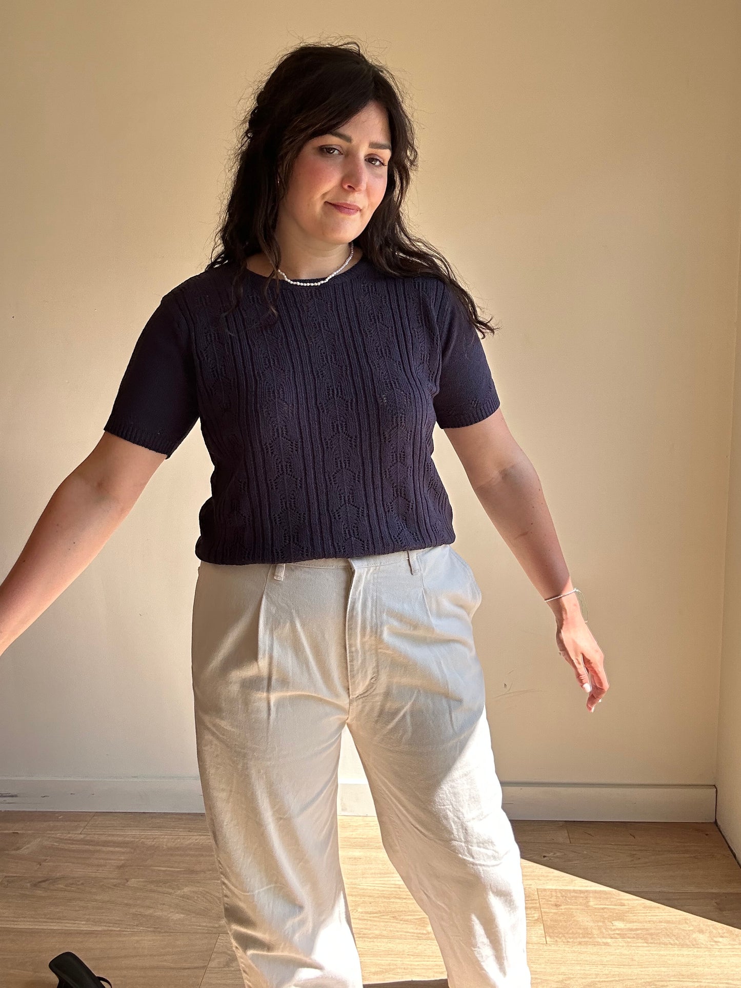 Vintage Pointelle Little Top, XL