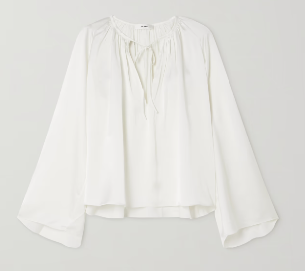 Frame Satin Flowy Blouse, L