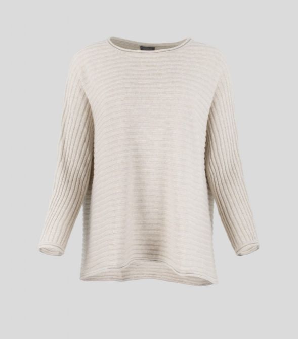 Ochre Ribbed Cotton Jumper, One Size