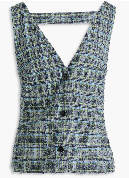 Stine Goya Textured Check Waistcoat Top, XL