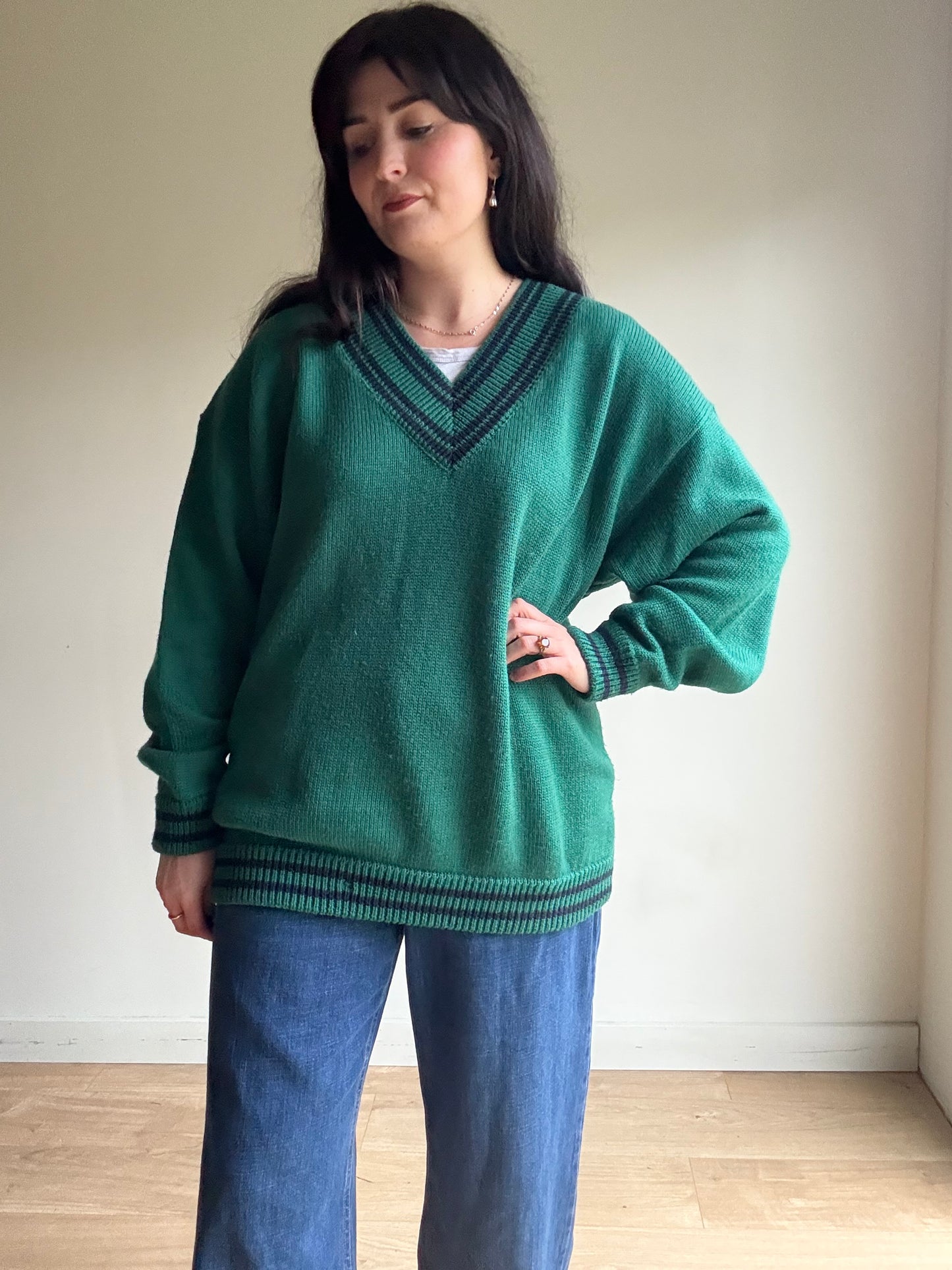 Vintage Cricket Style Jumper, XL