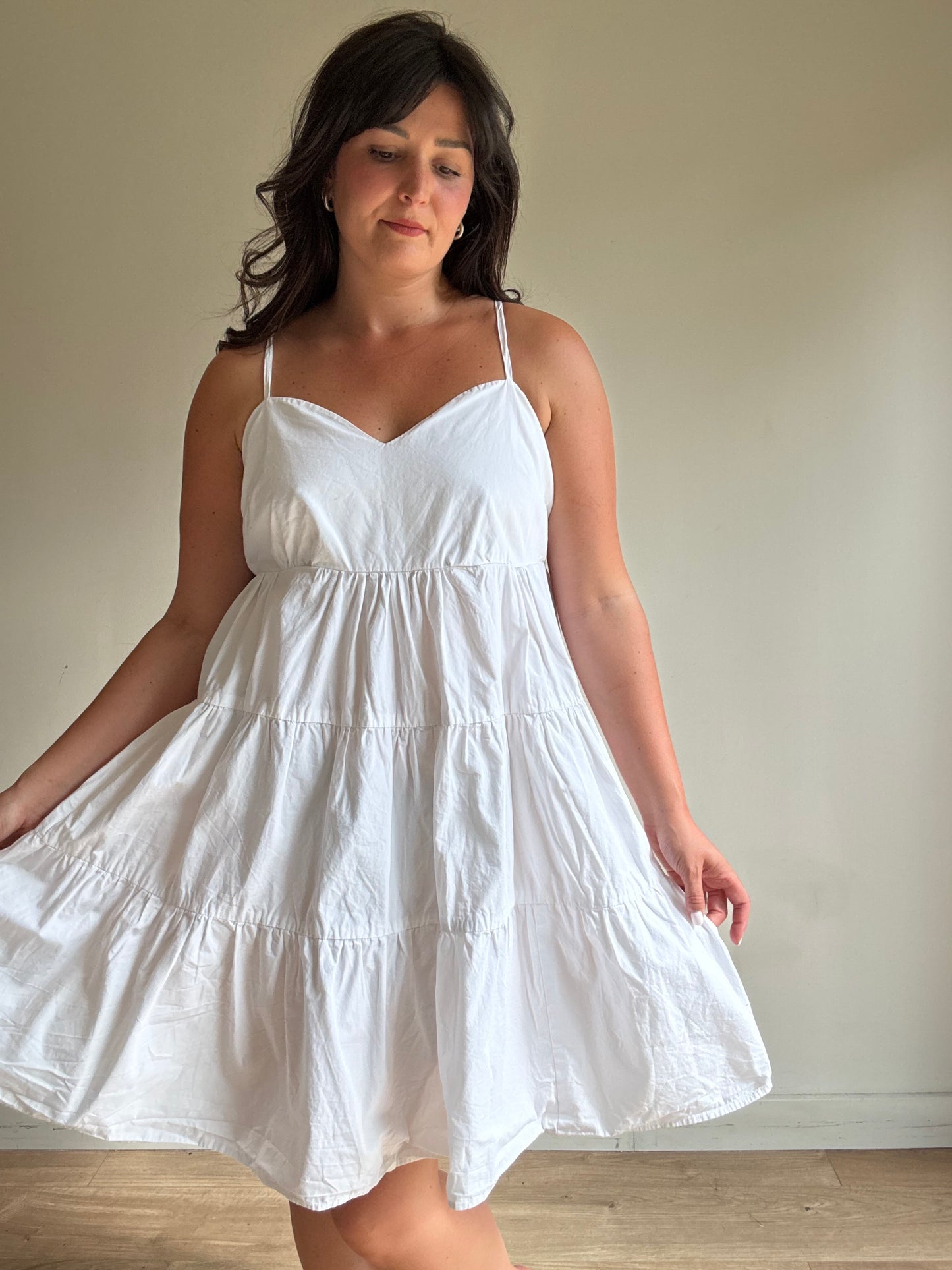 Earth Angel Pure Cotton Tiered Sun Dress, M-L