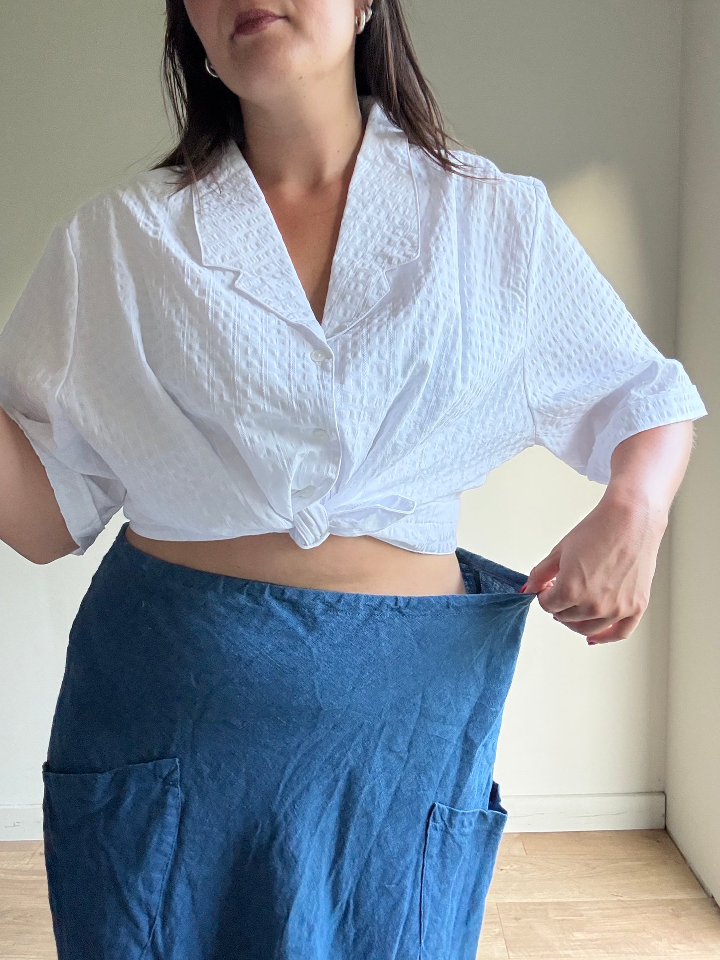 Linen Pocket Bias Cut Skirt, M/L