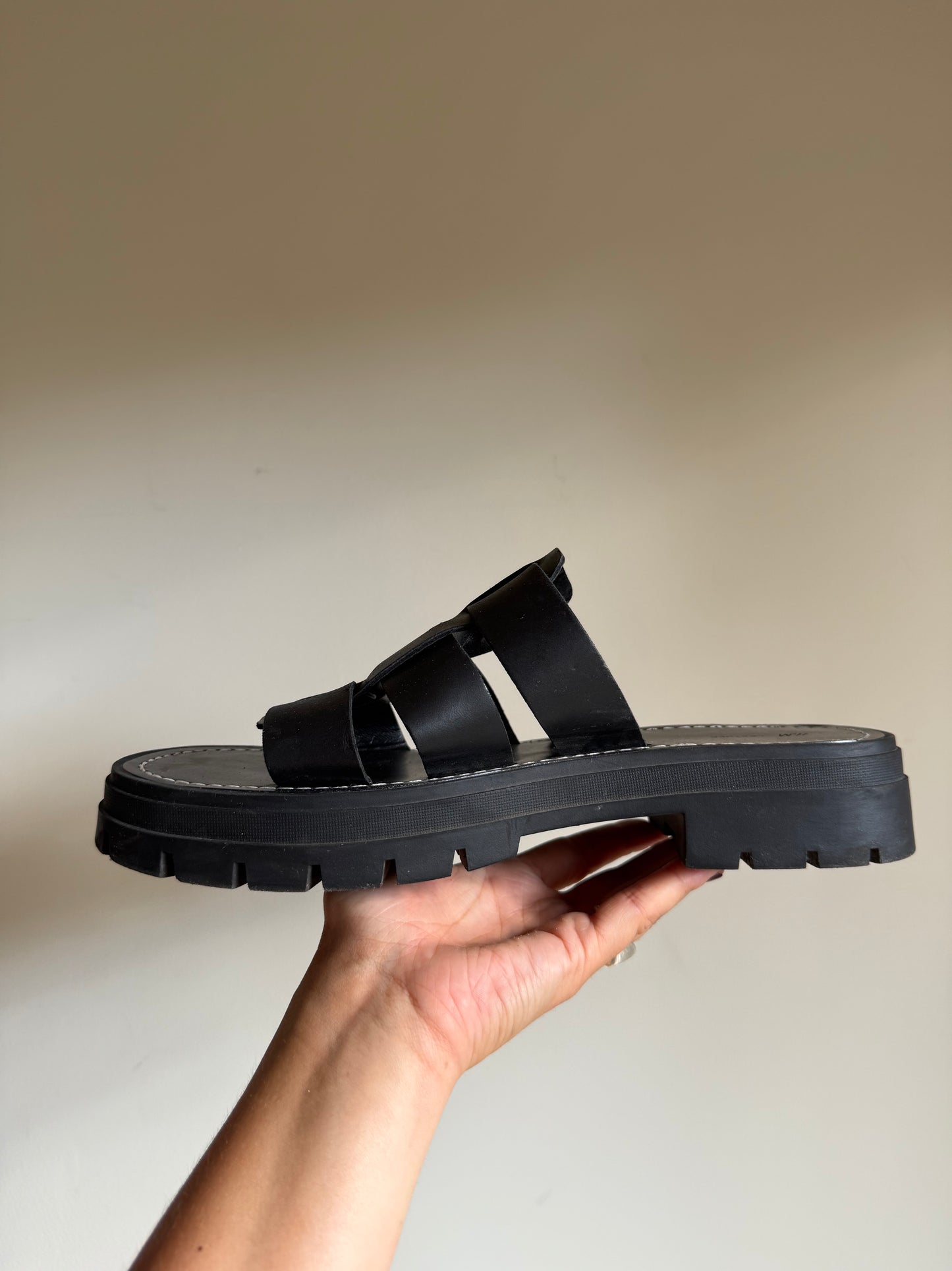 Black H&M Leather Sandals, 40