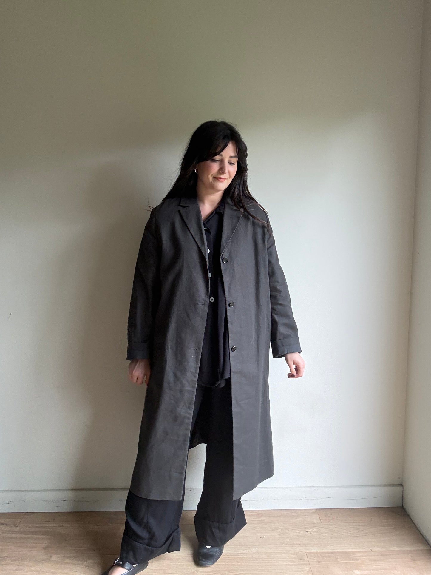 Zara Cotton & Linen Duster Jacket, L