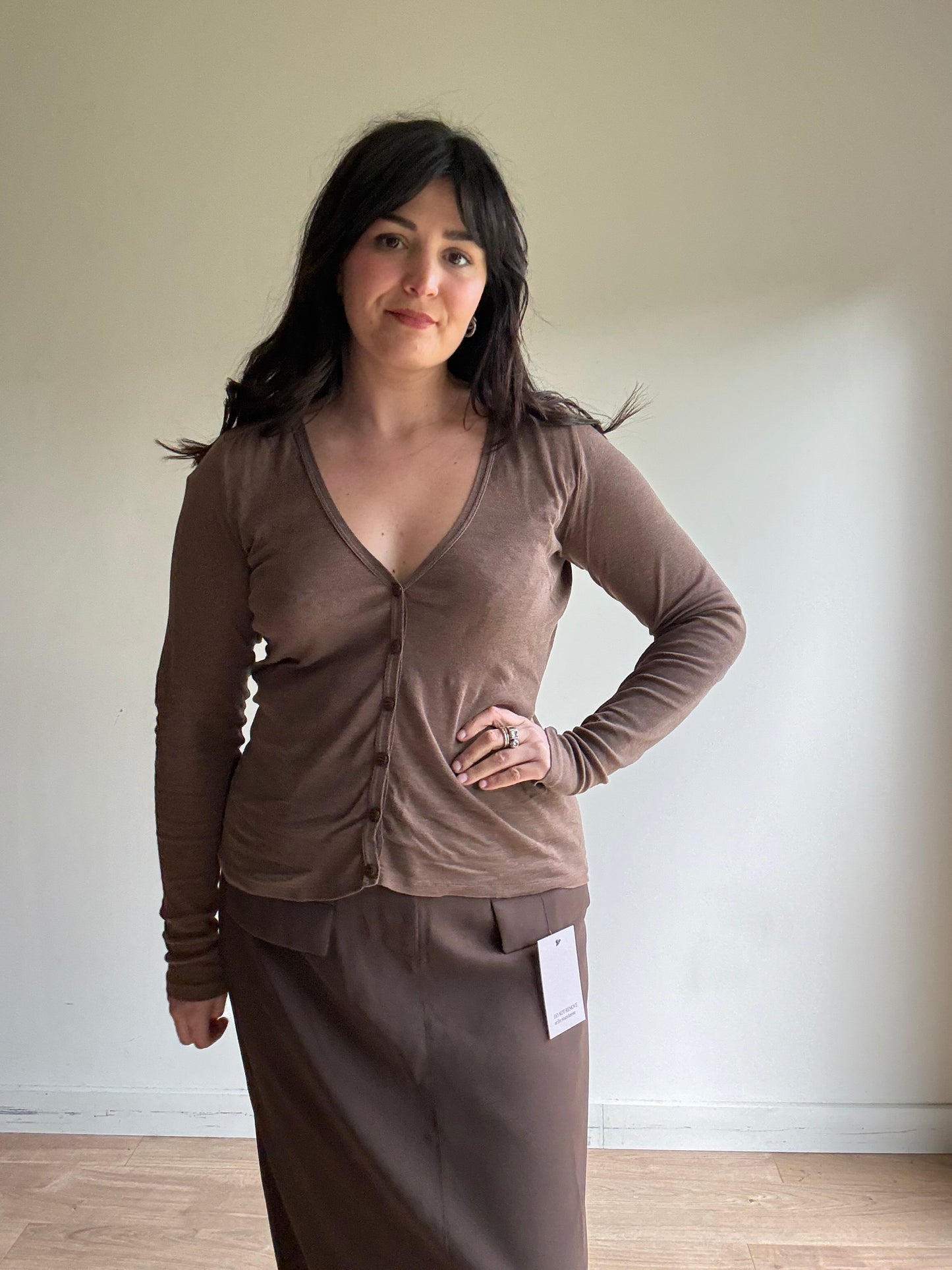Vanessa Bruno Cotton Button Up Cardigan, 3 L