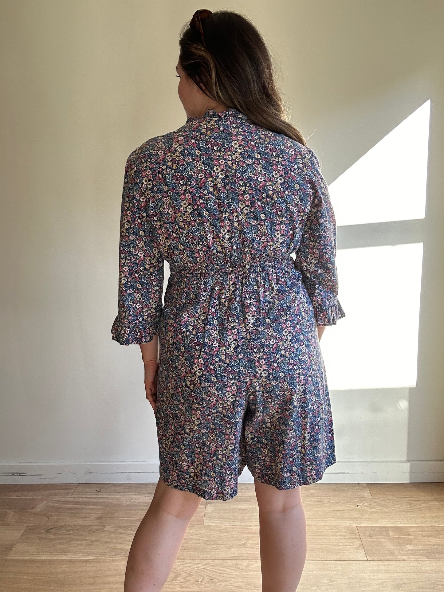 Vintage Floral Frill Playsuit, M/L