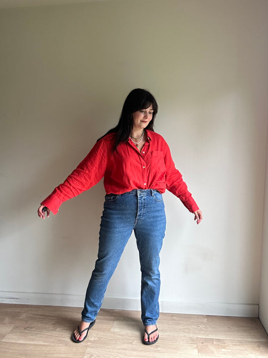 Sezane 'Brut Sexy' Tapered Jeans, UK 14-16