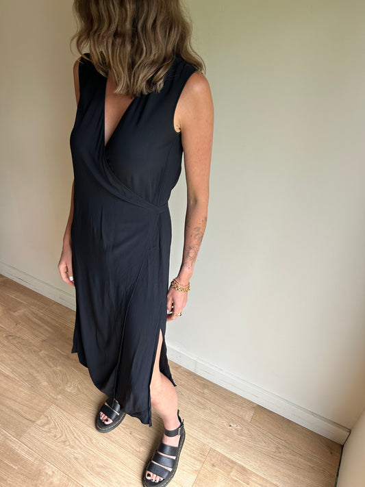 Black Helmut Lang Wrap Dress, XS