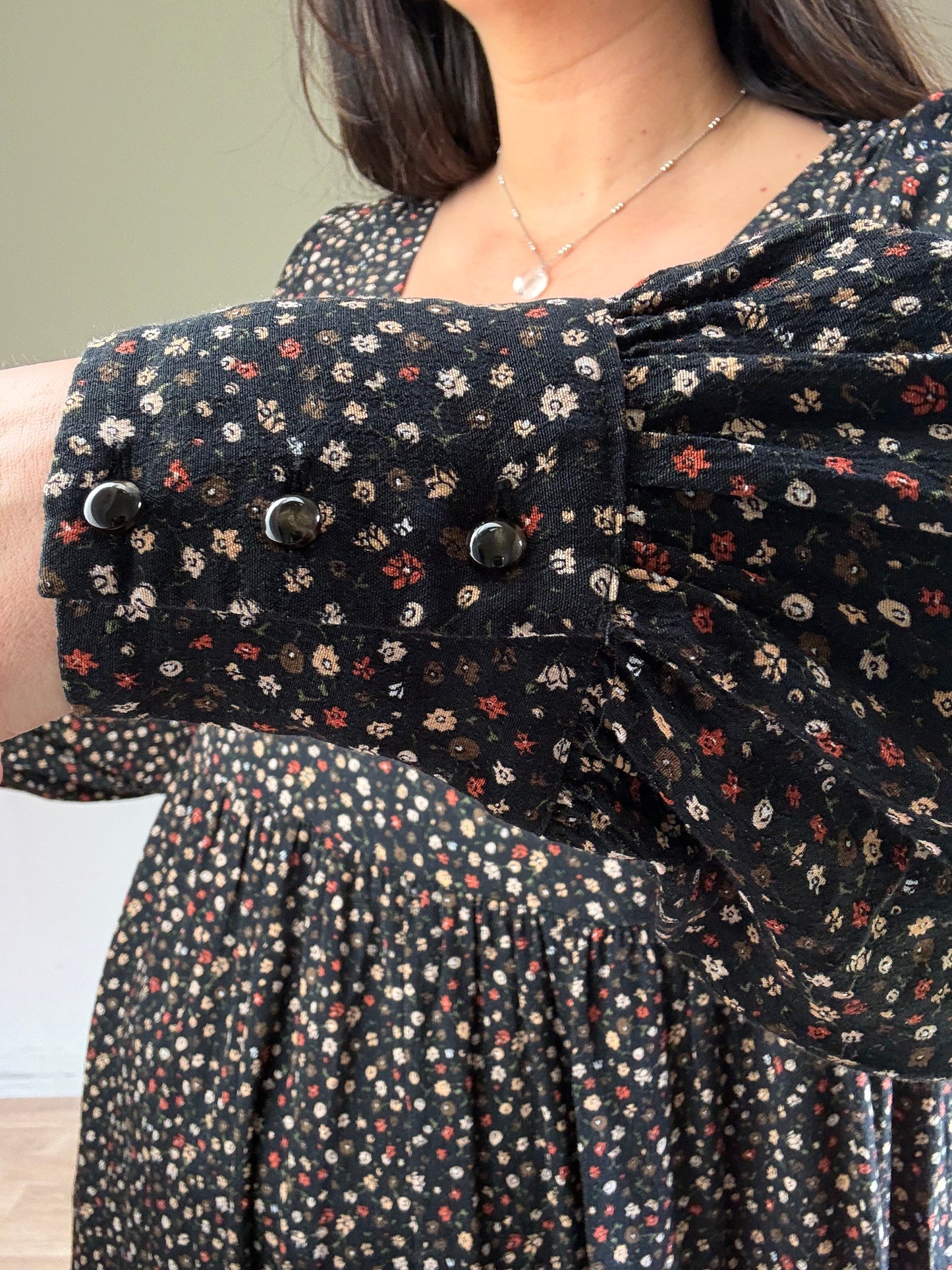 Sezane Ditsy Floral Tiered Dress, 14