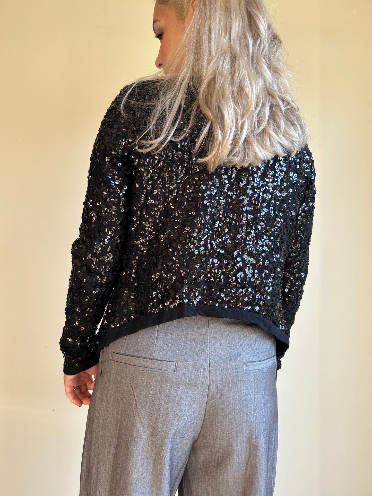 H&M Sequin Open Cardigan, M